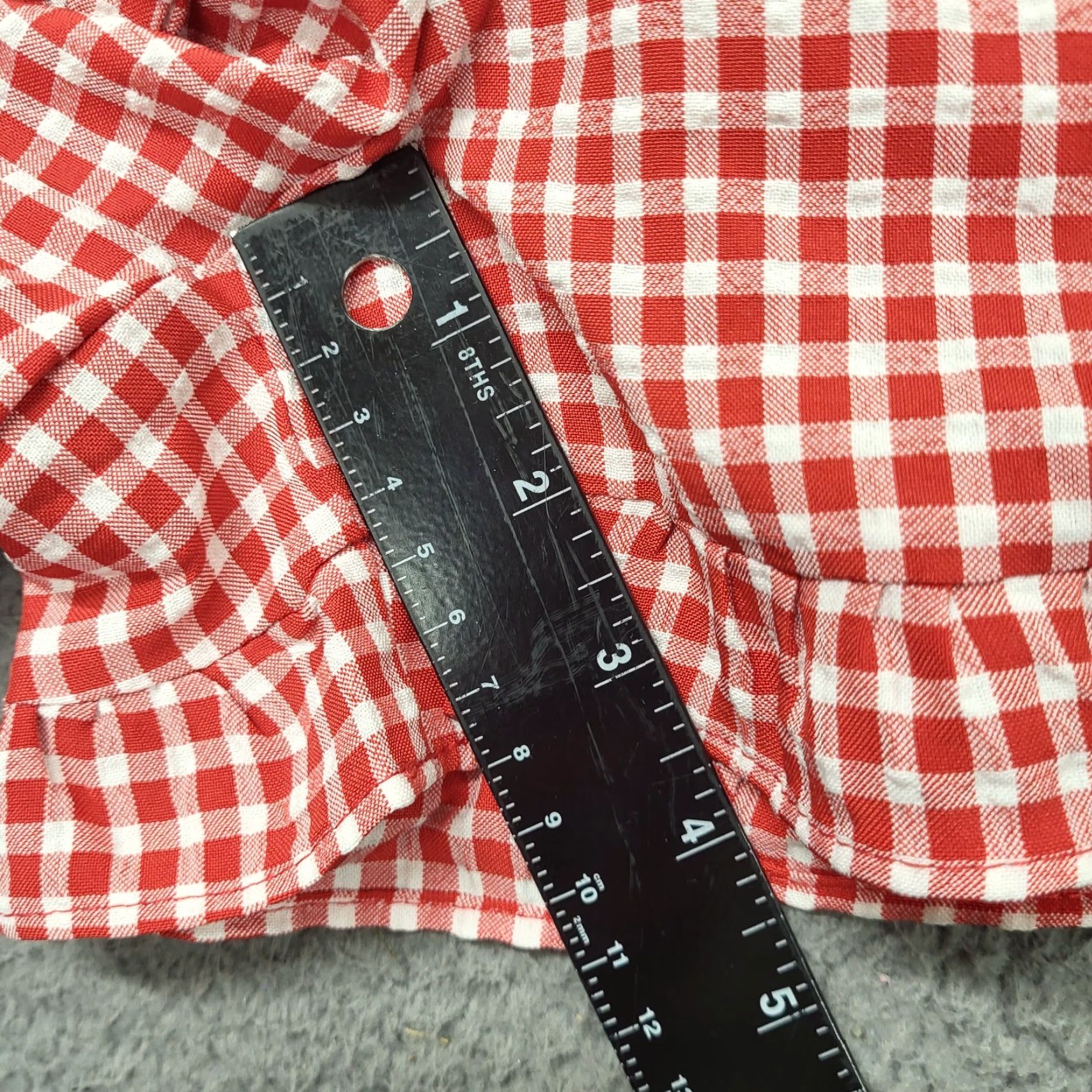 Vintage Sienna Sky Shorts Women's XSmall Red & White Gingham Checked Casual Flirty Size 26" / US 2 / IT 38 - 5 Thumbnail