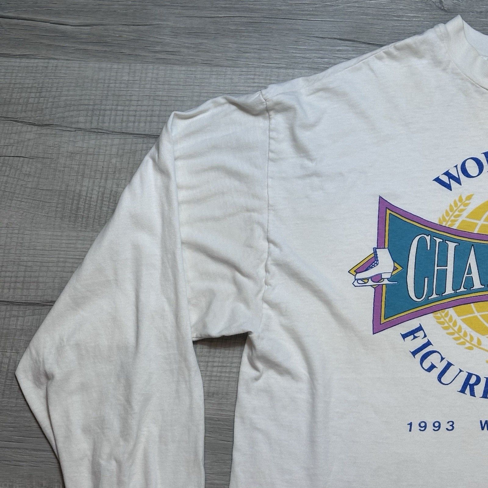 Hanes Vintage Figure Skating 1993 World Cup Long Sleeve T-Shirt Size US XL / EU 56 / 4 - 7 Thumbnail