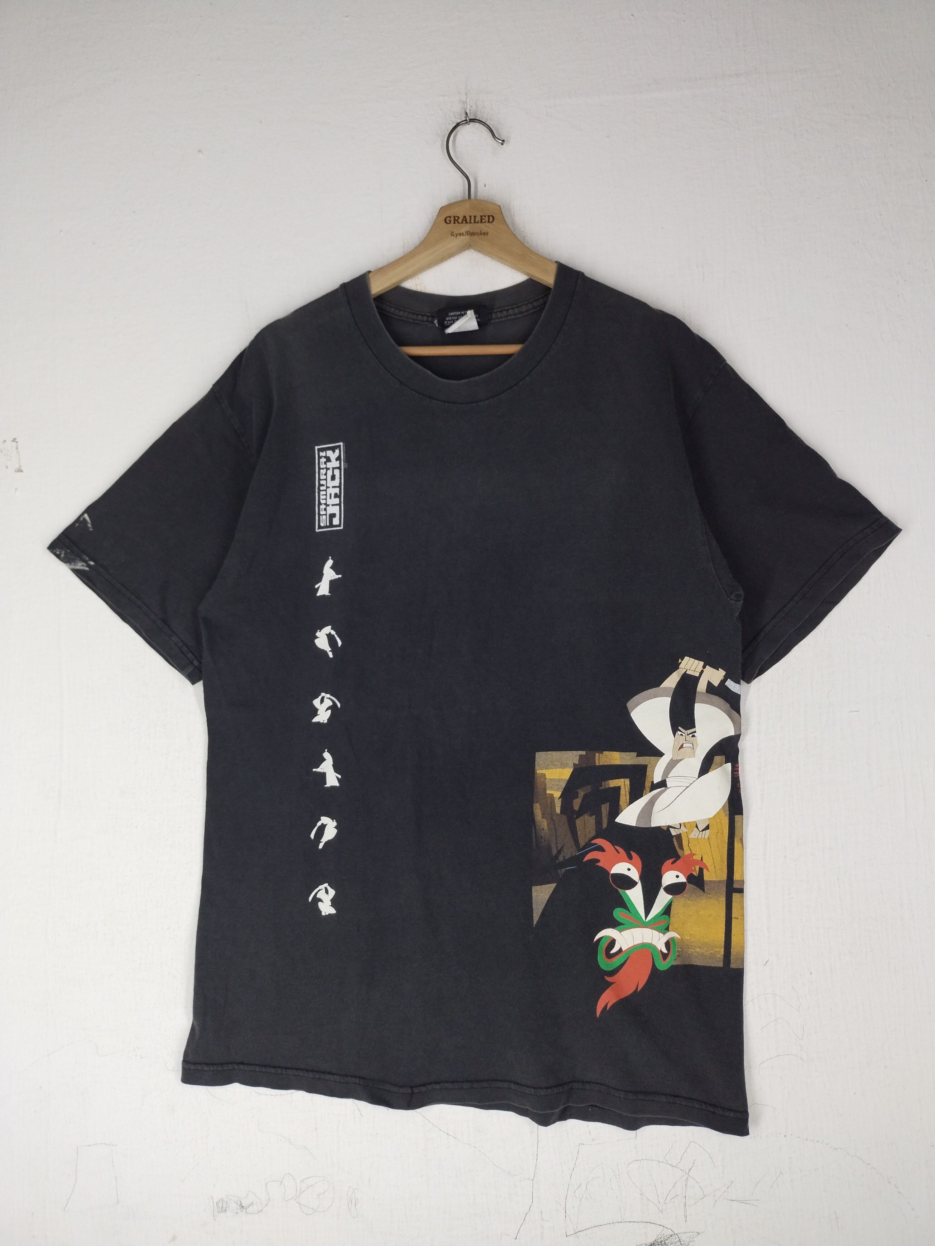 Vintage Samurai Jack Movie Network Distressed Faded Te