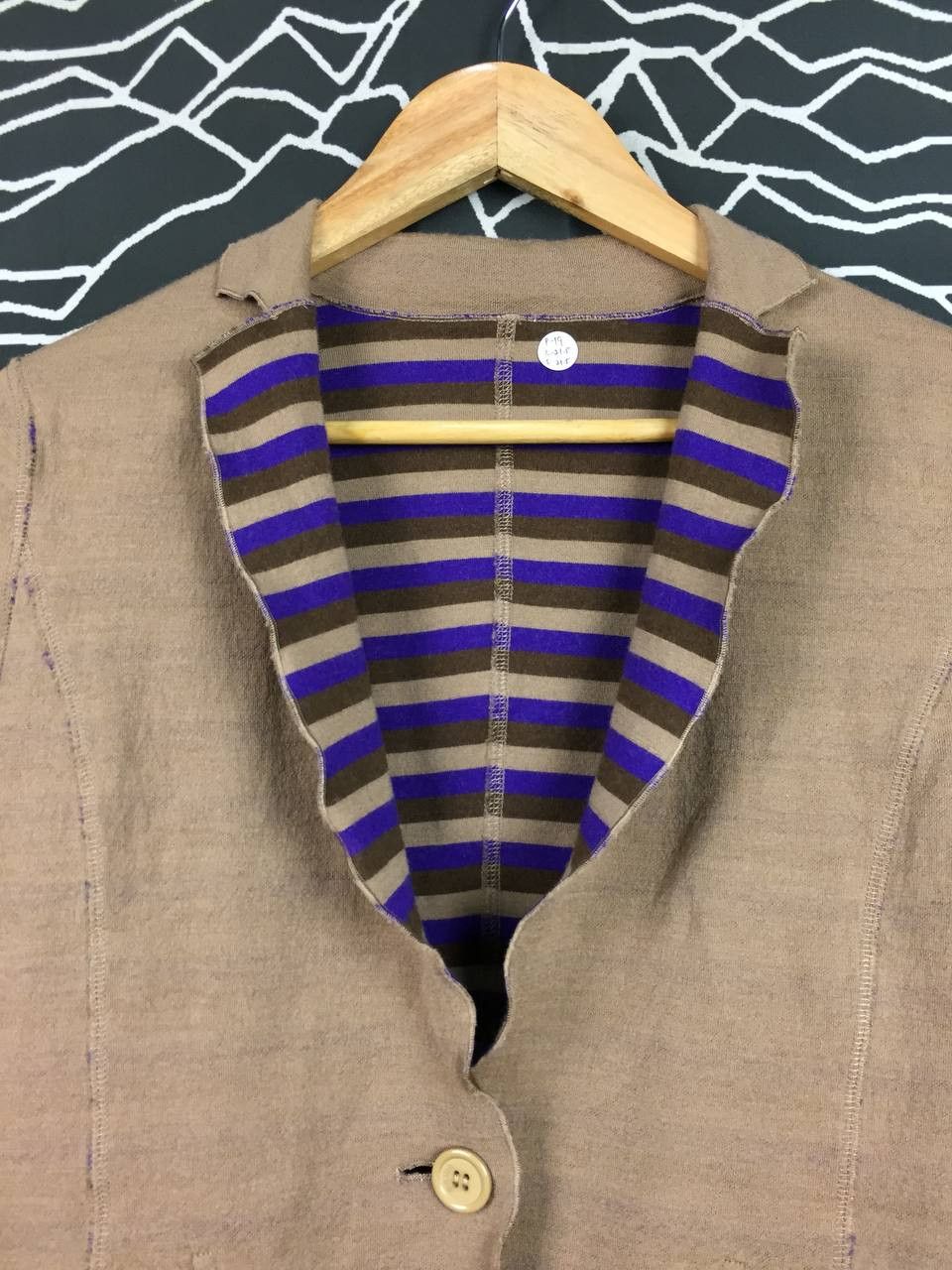 Vintage Reversible Knit Blazer Jacket Solid Brown / Bold Purple Size S / US 4 / IT 40 - 3 Thumbnail