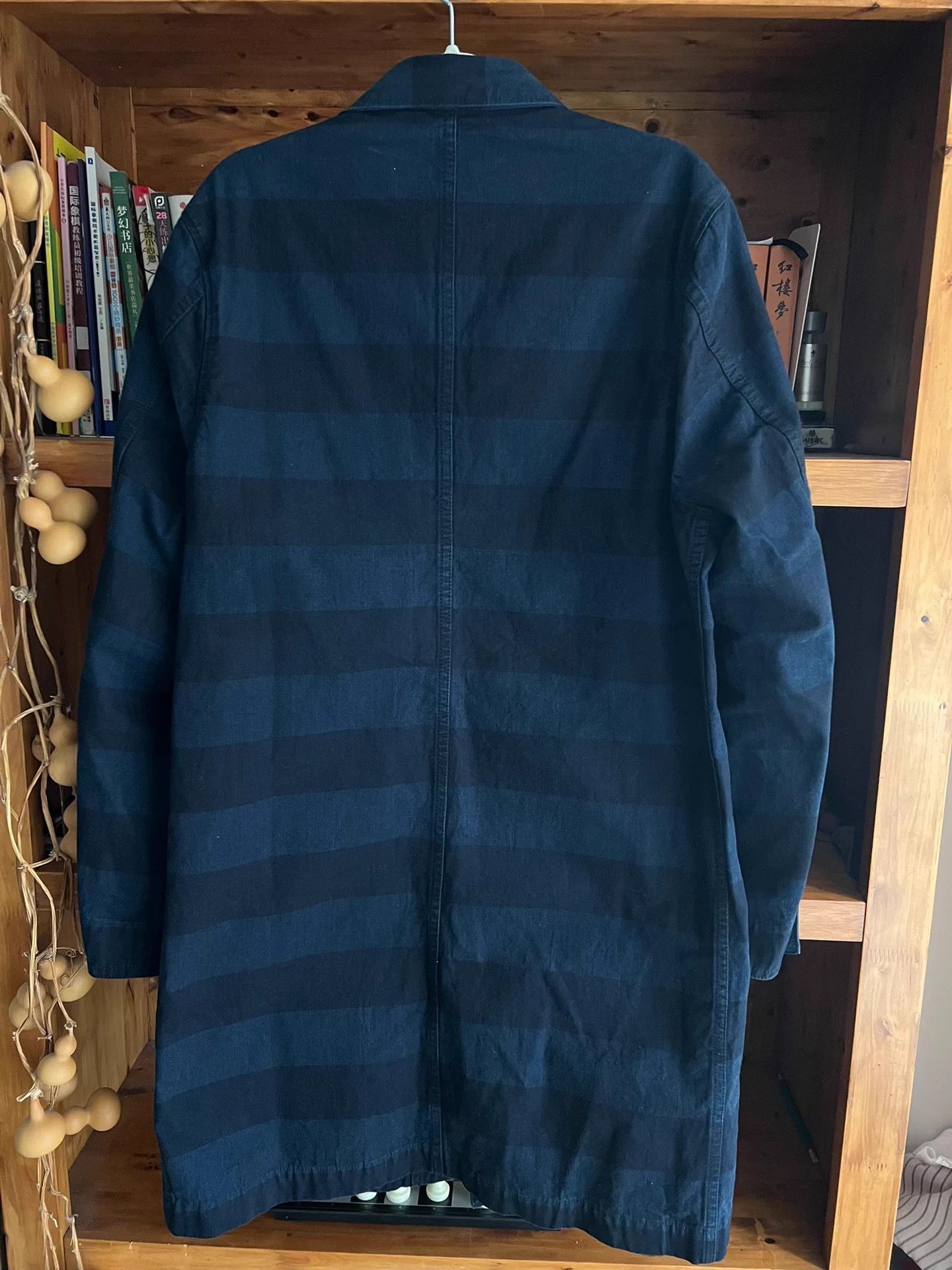 Pure Blue Japan Pure Blue Japan Indigo Denim Fitted Long Overcoat Size US L / EU 52-54 / 3 - 5 Thumbnail