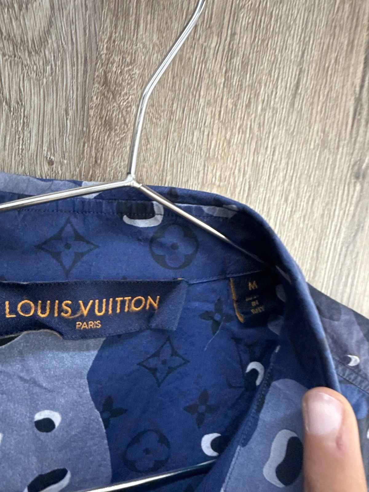 Louis Vuitton Louis Vuitton Blue Monogram Button Up Size US M / EU 48-50 / 2 - 7 Thumbnail