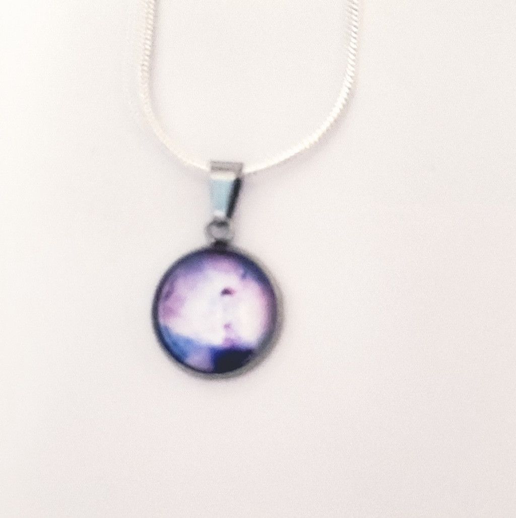 Handmade 925 Sterling Silver nebula galaxy necklace Size ONE SIZE - 3 Thumbnail