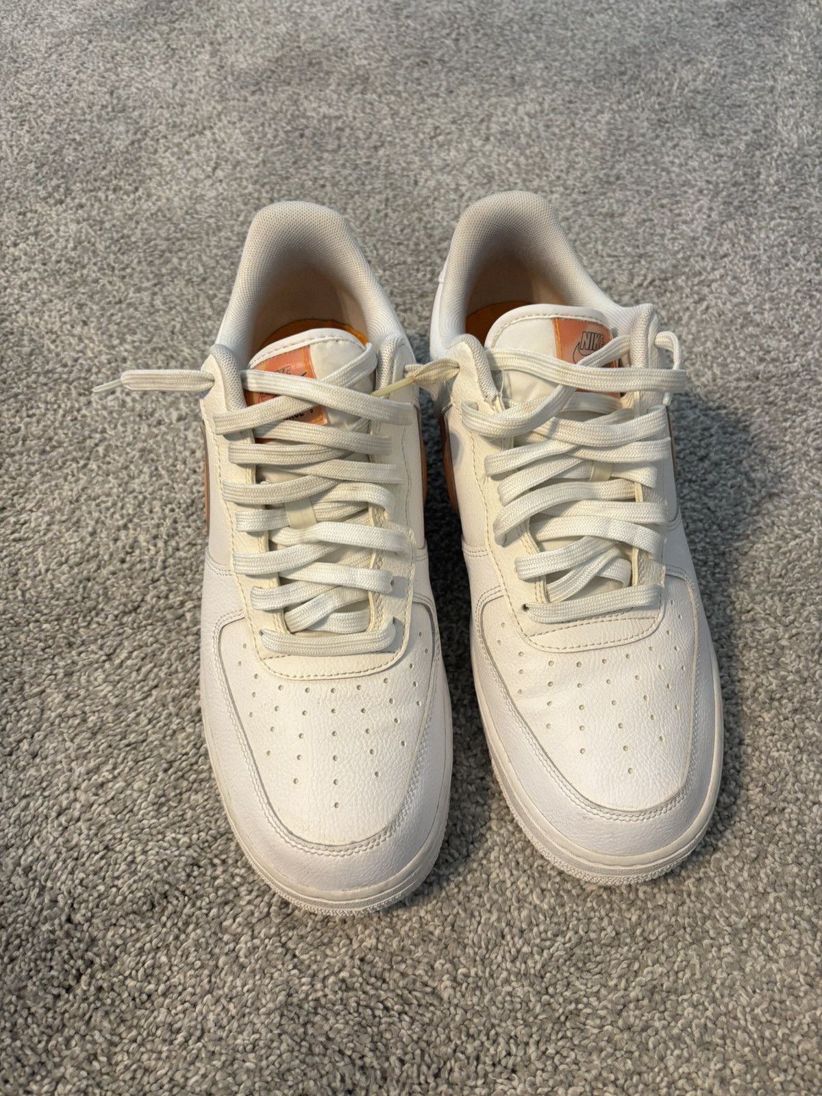 Nike nike air force 1 “metallic orange swoosh” Size US 10 / EU 43 - 4 Thumbnail