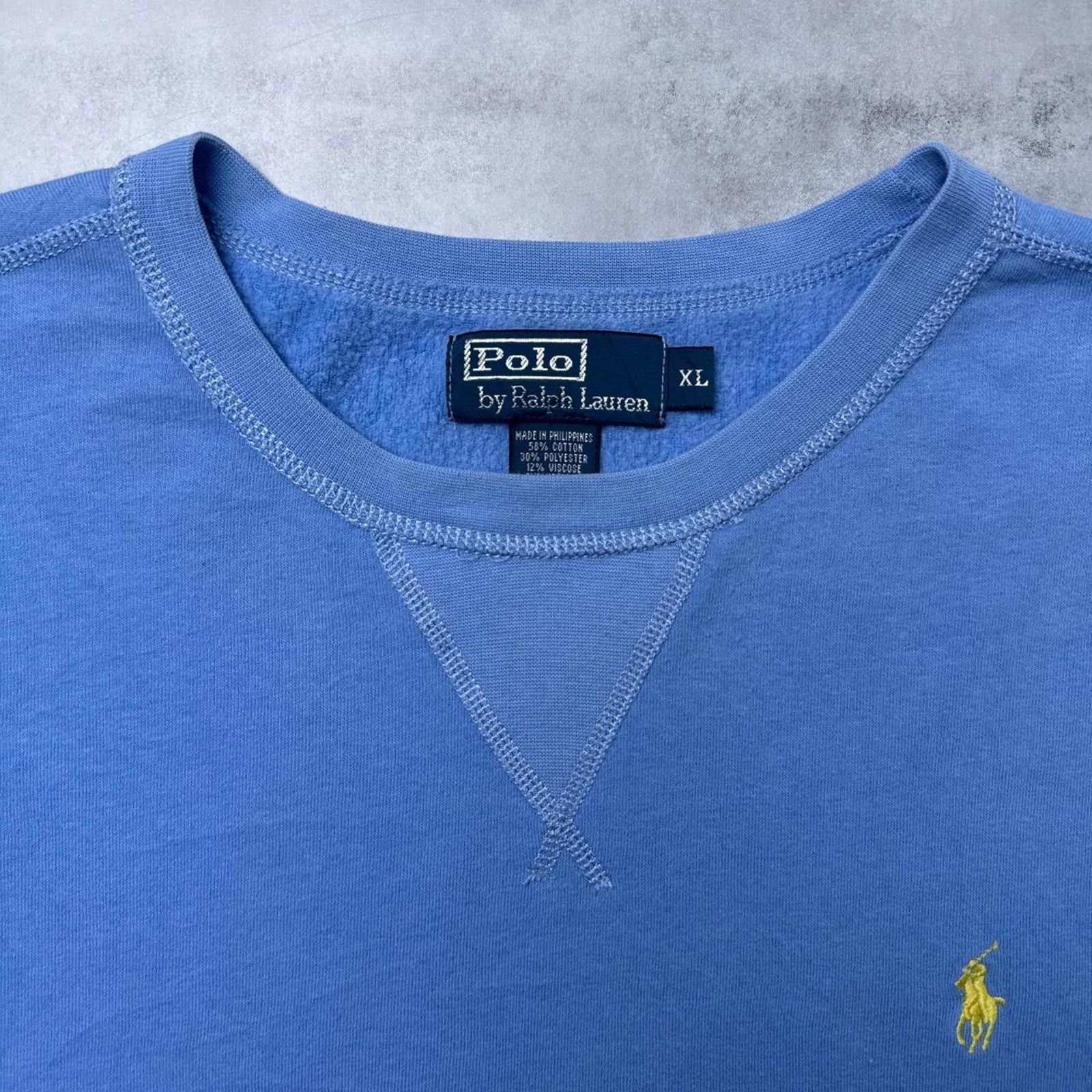 Polo Ralph Lauren Y2K Polo Ralph Lauren 00s Blue Sweatshirt Size US XL / EU 56 / 4 - 4 Thumbnail
