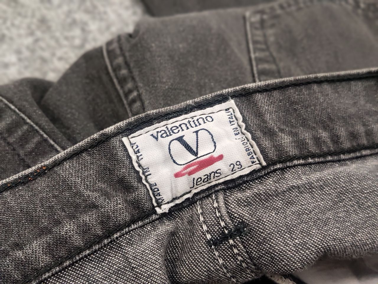 Valentino Vintage 80's Valentino Authentic Mom Dark Gray denim Jeans Size 29" - 14 Thumbnail