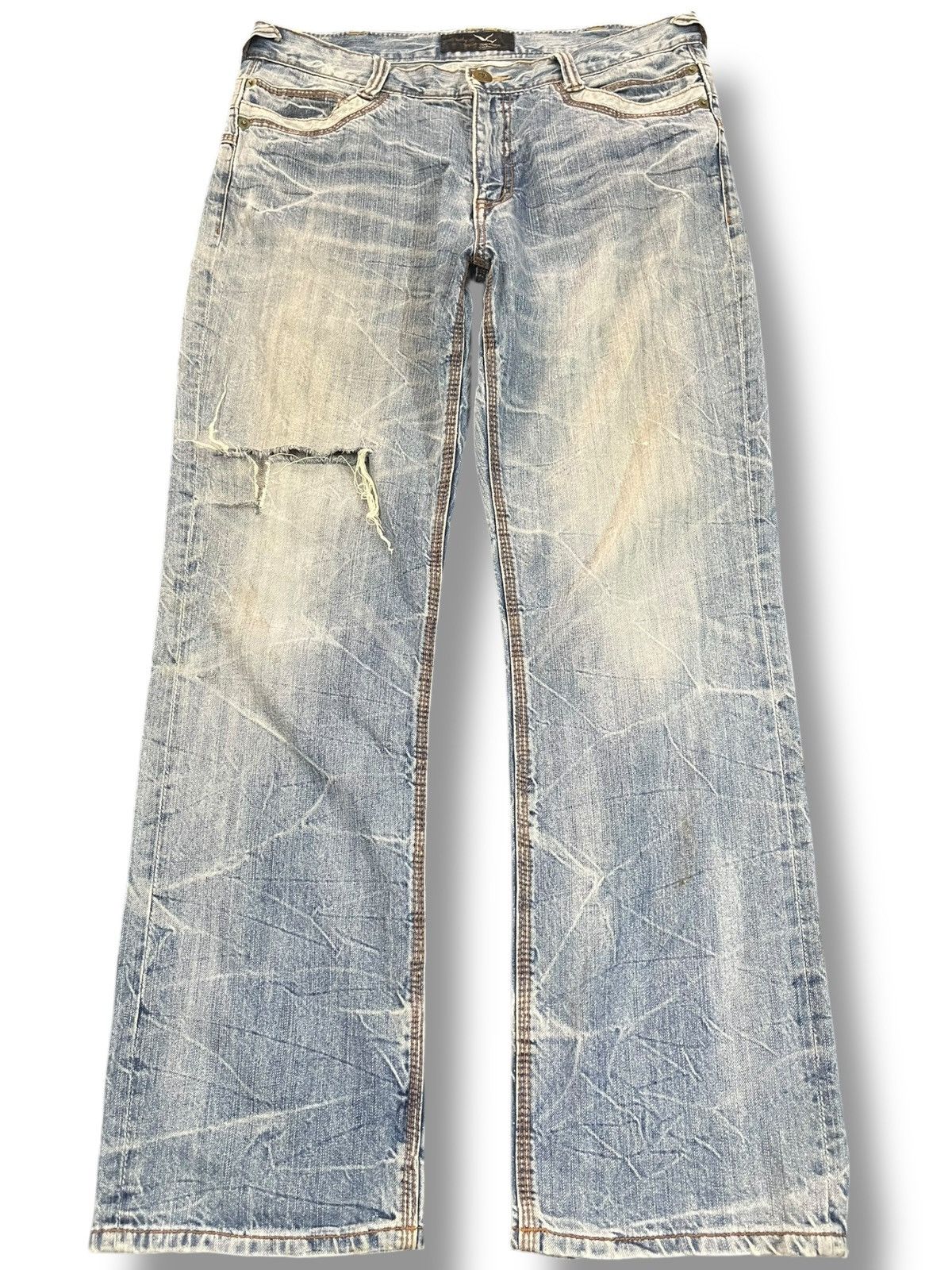 If Six Was Nine Vintage Daily Topics Double Waist Ripped Distressed Denim Size US 36 / EU 52 - 2 Thumbnail
