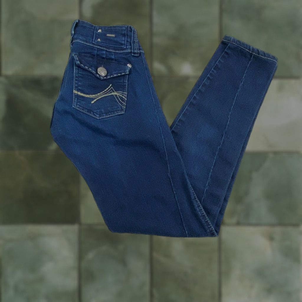 Vintage Adrissa Women's Dark Blue Low Rise Skinny Jeans 6 Size 28" / US 6 / IT 42 - 1 Thumbnail