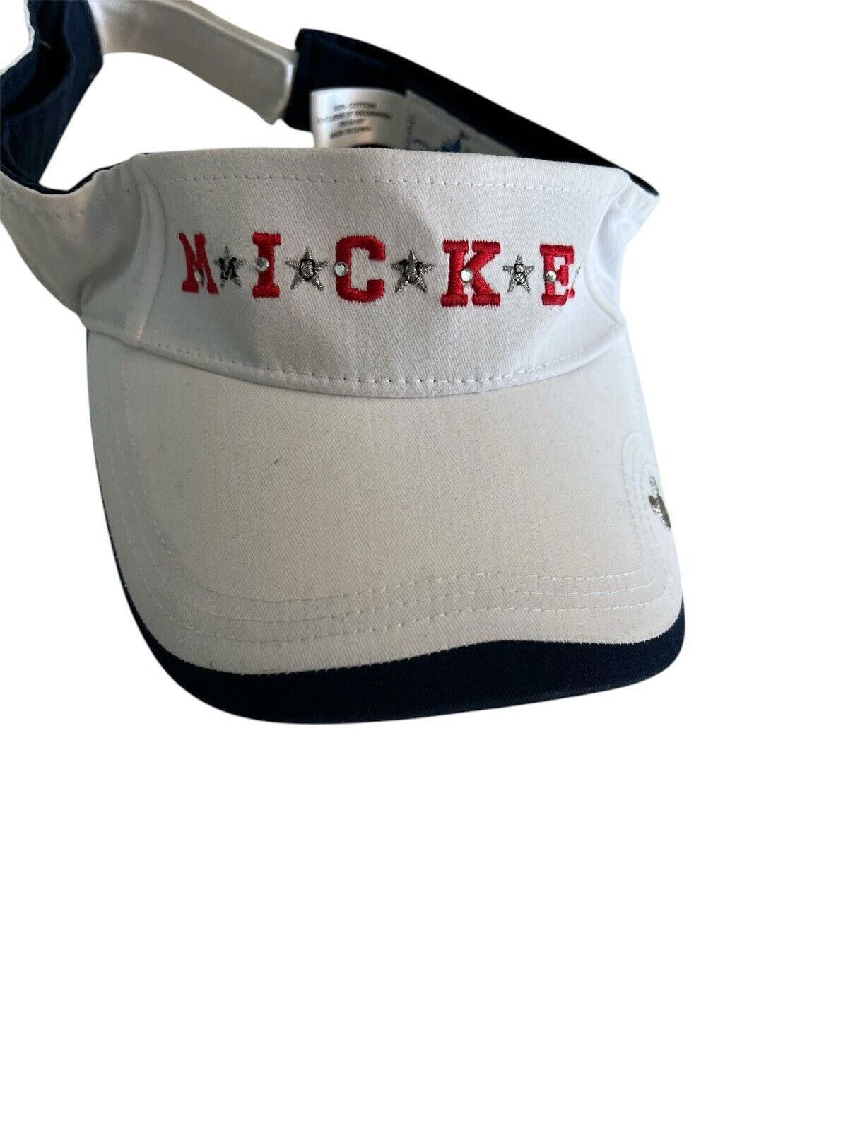 Disney Disney World White Mickey Mouse Visor Hat Adult Embroidered Size ONE SIZE - 1 Thumbnail