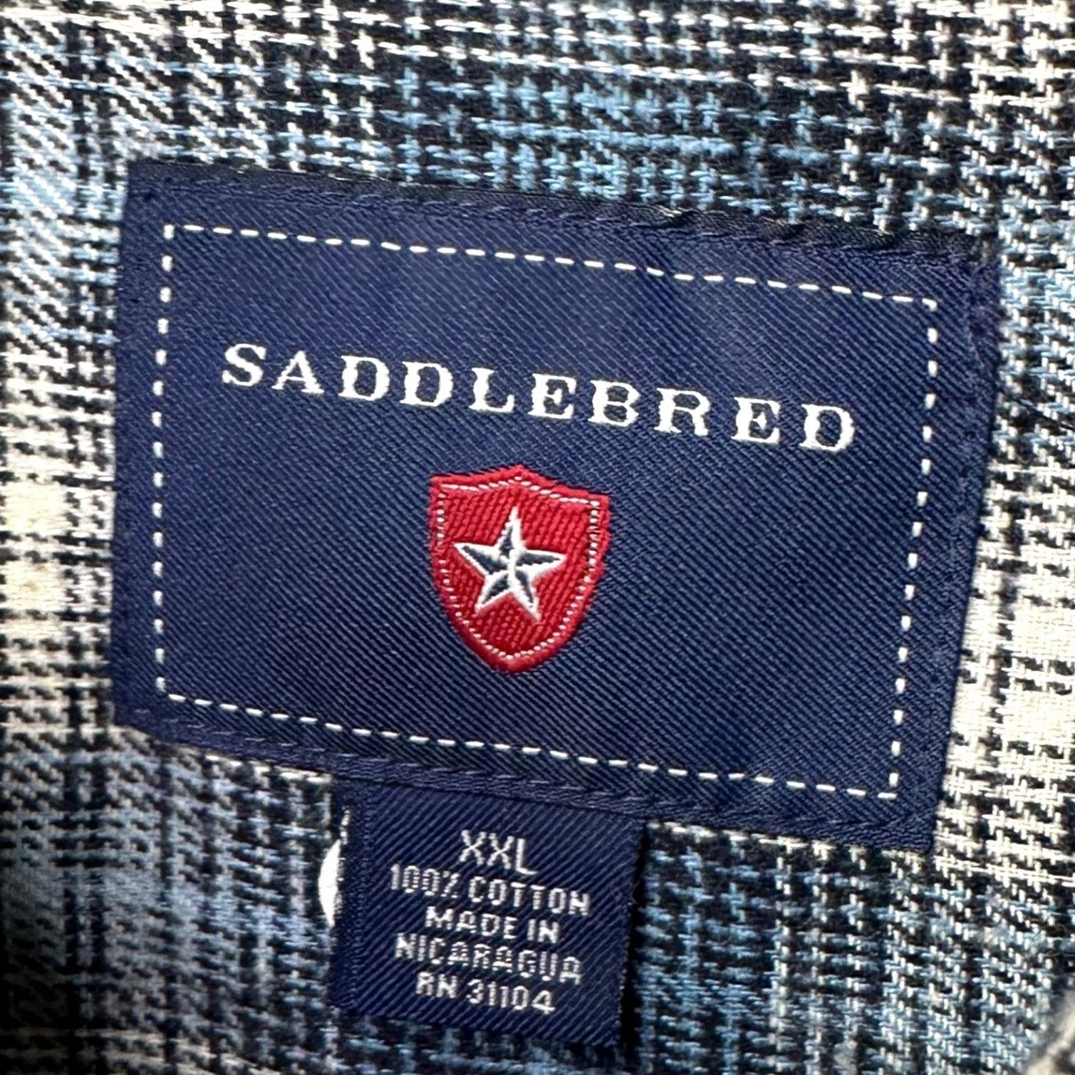 Vintage Saddlebred Mens Button Down Shirt 2XL Blue Plaid Pocket Long Sleeve Cotton NEW Size US XXL / EU 58 / 5 - 5 Thumbnail