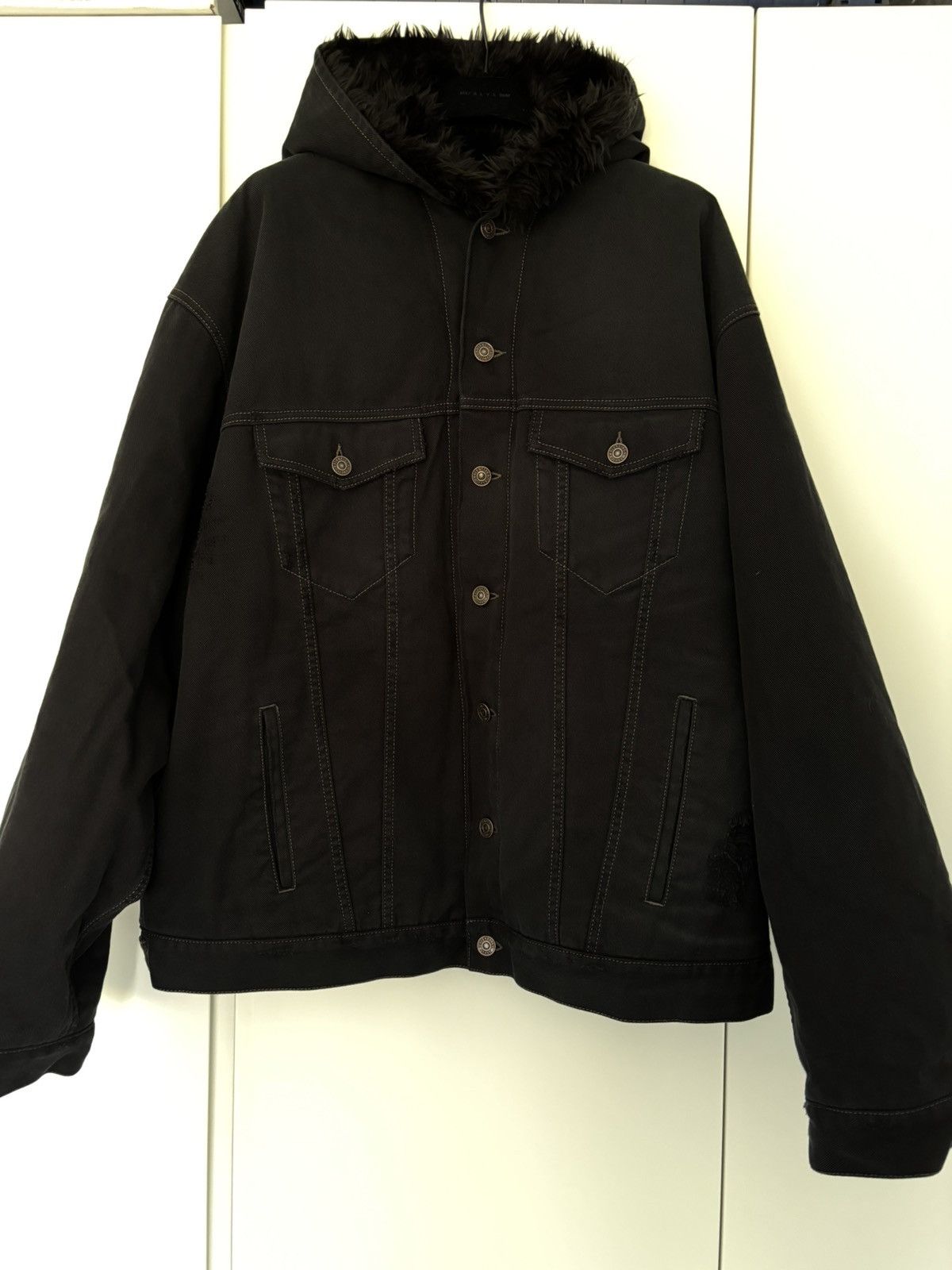 BALENCIAGA Denim Fur Jacket
