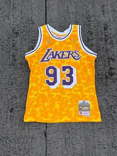 Bape, Shirts, Bape X Mitchell Ness Lakers Abc Basketball Swingman Jersey