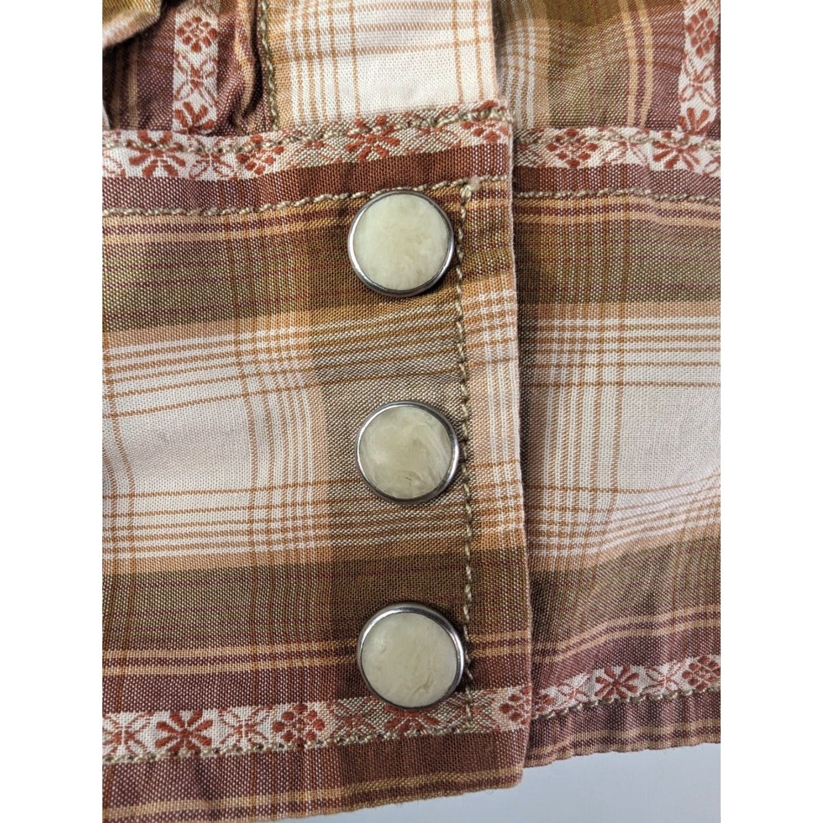 Lucky Brand Lucky Brand Shirt Men's 2XL Orange Western Plaid Pearl Snap Long Sleeve Cowboy Size US XXL / EU 58 / 5 - 4 Thumbnail