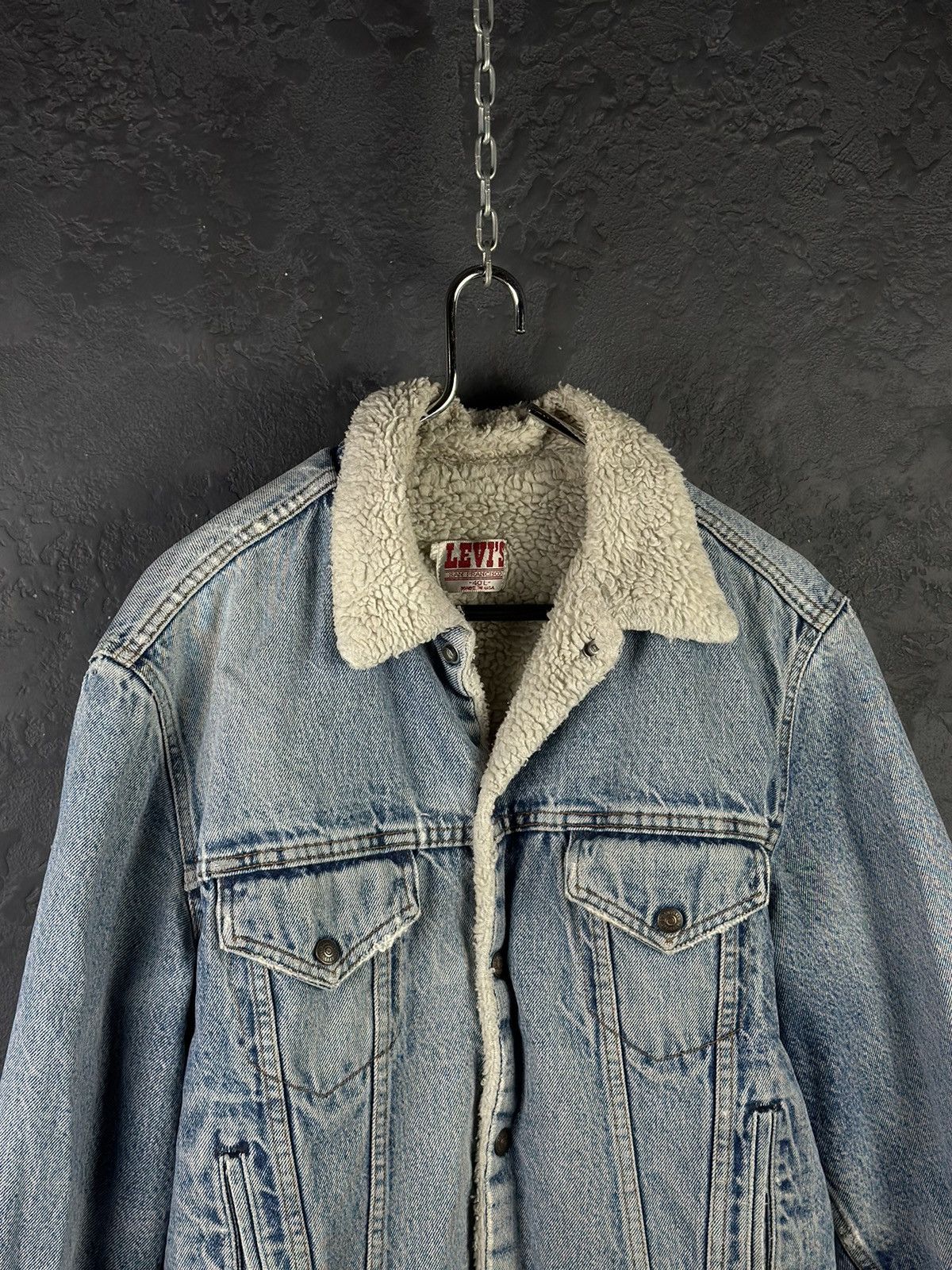 Levi's Vintage Clothing × Vintage Vintage 90s Levi Sherpa Made in USA San Francisco Size US L / EU 52-54 / 3 - 2 Thumbnail