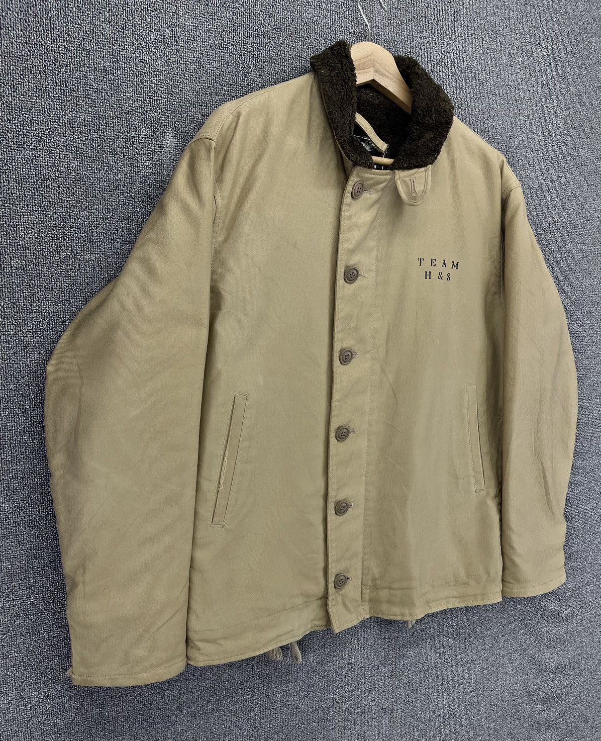 Vintage Vintage Hide and Seek Shearling Sherpa Military Jacket Size US M / EU 48-50 / 2 - 2 Thumbnail