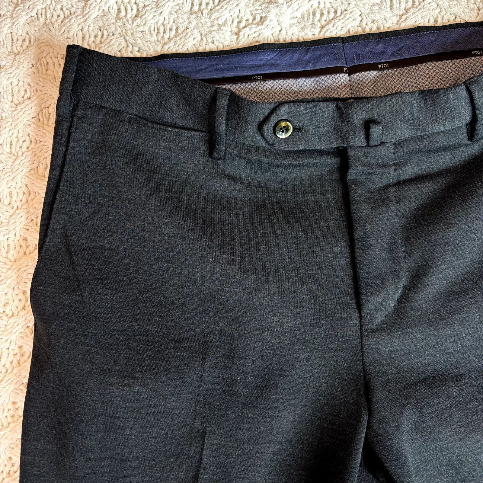 Other PT01 Pantaloni Torino Men W34 Dress Pants Gray Wool & Cotton Size 34S - 2 Thumbnail