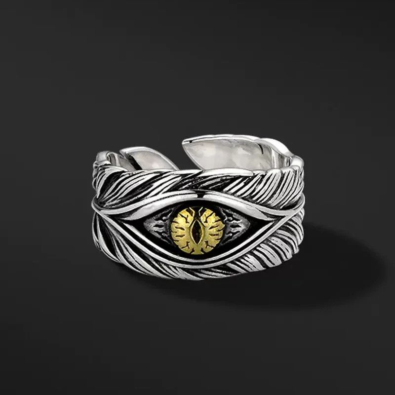 Other Retro Eye Feather Ring Size ONE SIZE - 1 Thumbnail