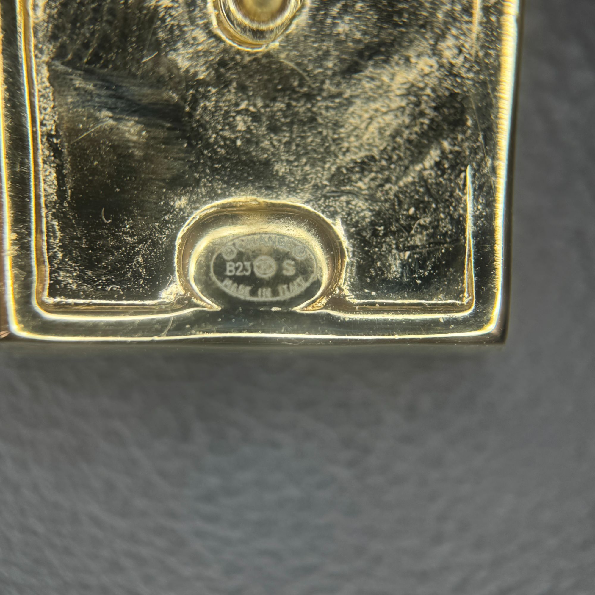 Chanel Chanel Gold-Tone Square Cufflinks With Black Leather Detaili Size ONE SIZE - 3 Thumbnail