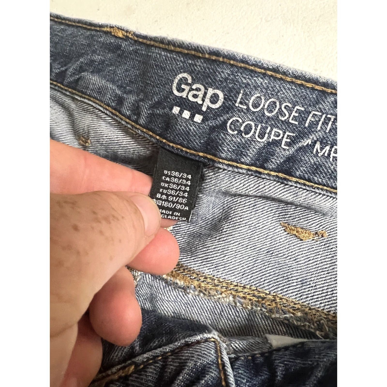 Gap Gap Jeans 1969 Denim 38x33 Mens Blue Loose Relaxed Fit Regular 5-Pocket Denim Jeans Size US 38 / EU 54 - 4 Thumbnail