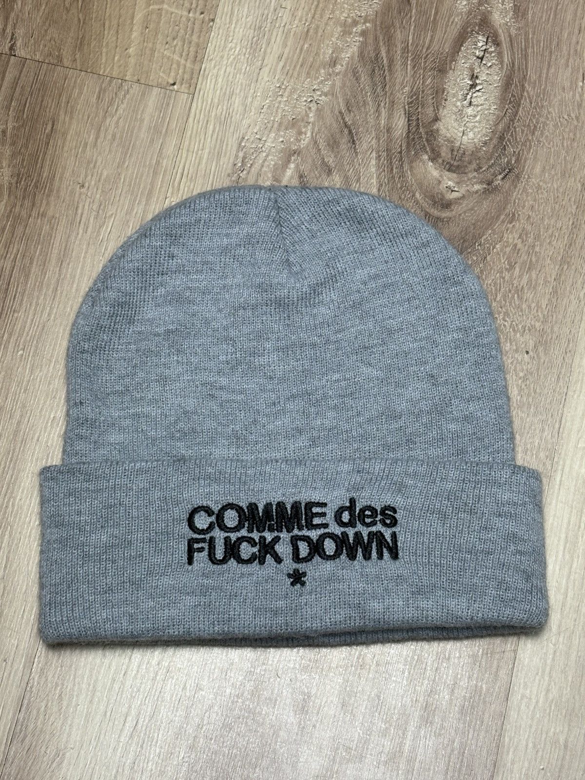 Comme des Garcons Vintage Comme Des Fuckdown gray beanie hat y2k asap Grailed