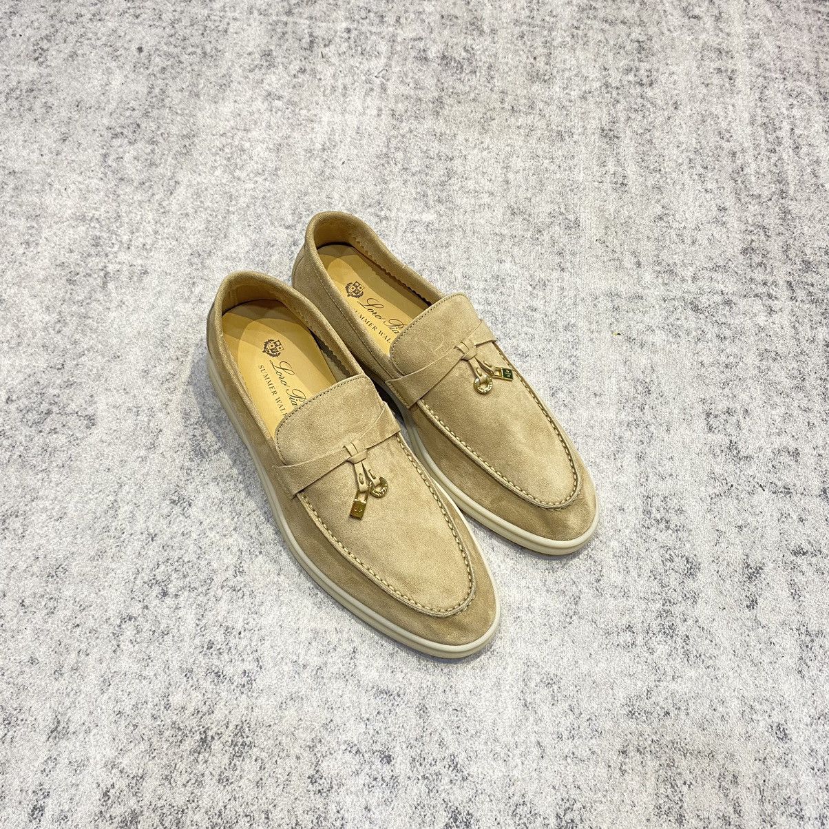 Loro Piana Loro piana summer walk charm suede beige loafer Sadstone Size US 8 / IT 38 - 1 Thumbnail