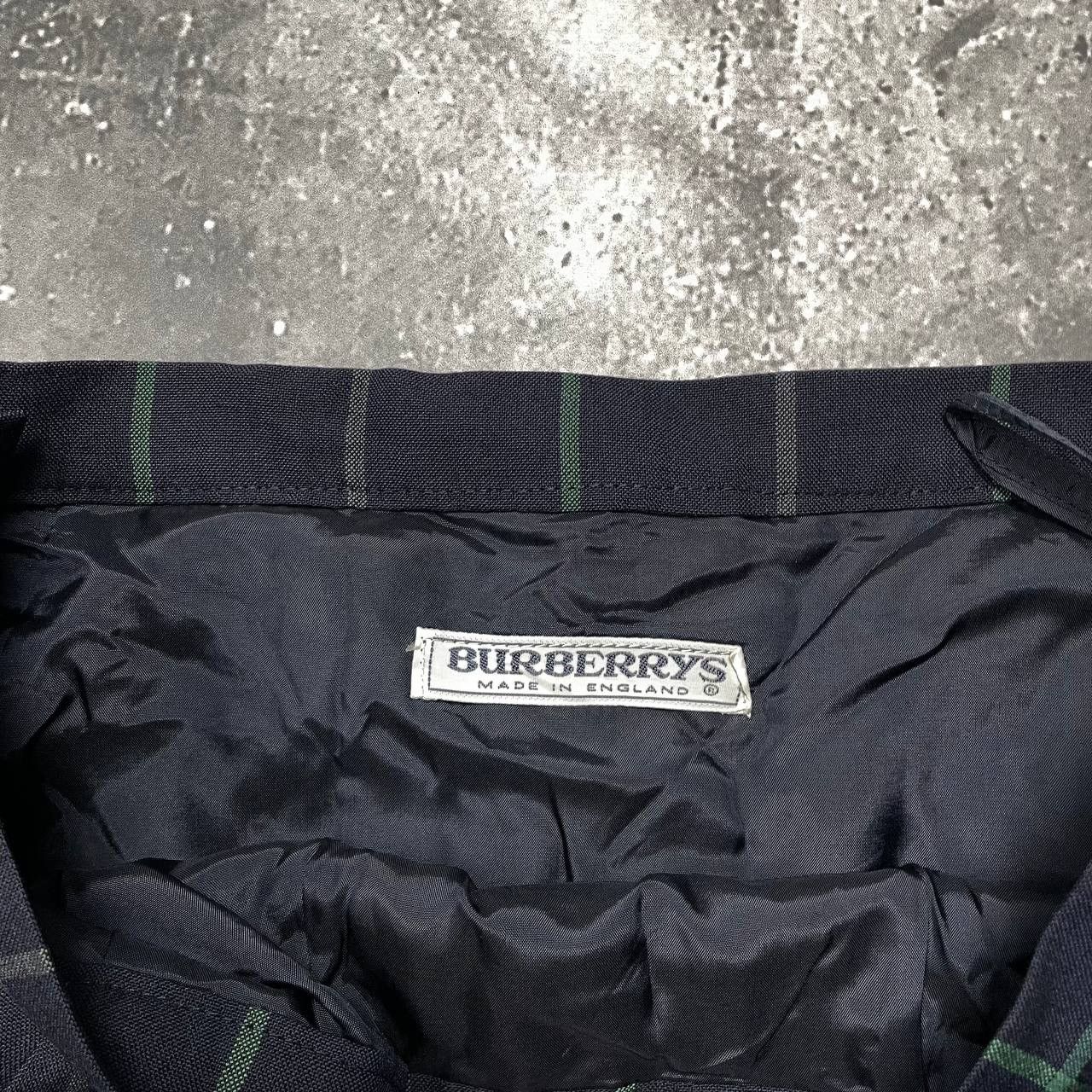 Burberry × Vintage Vintage 90s Burberrys Midi Checked Skirt Women’s Blue Size 27" / US 4 / IT 40 - 11 Thumbnail