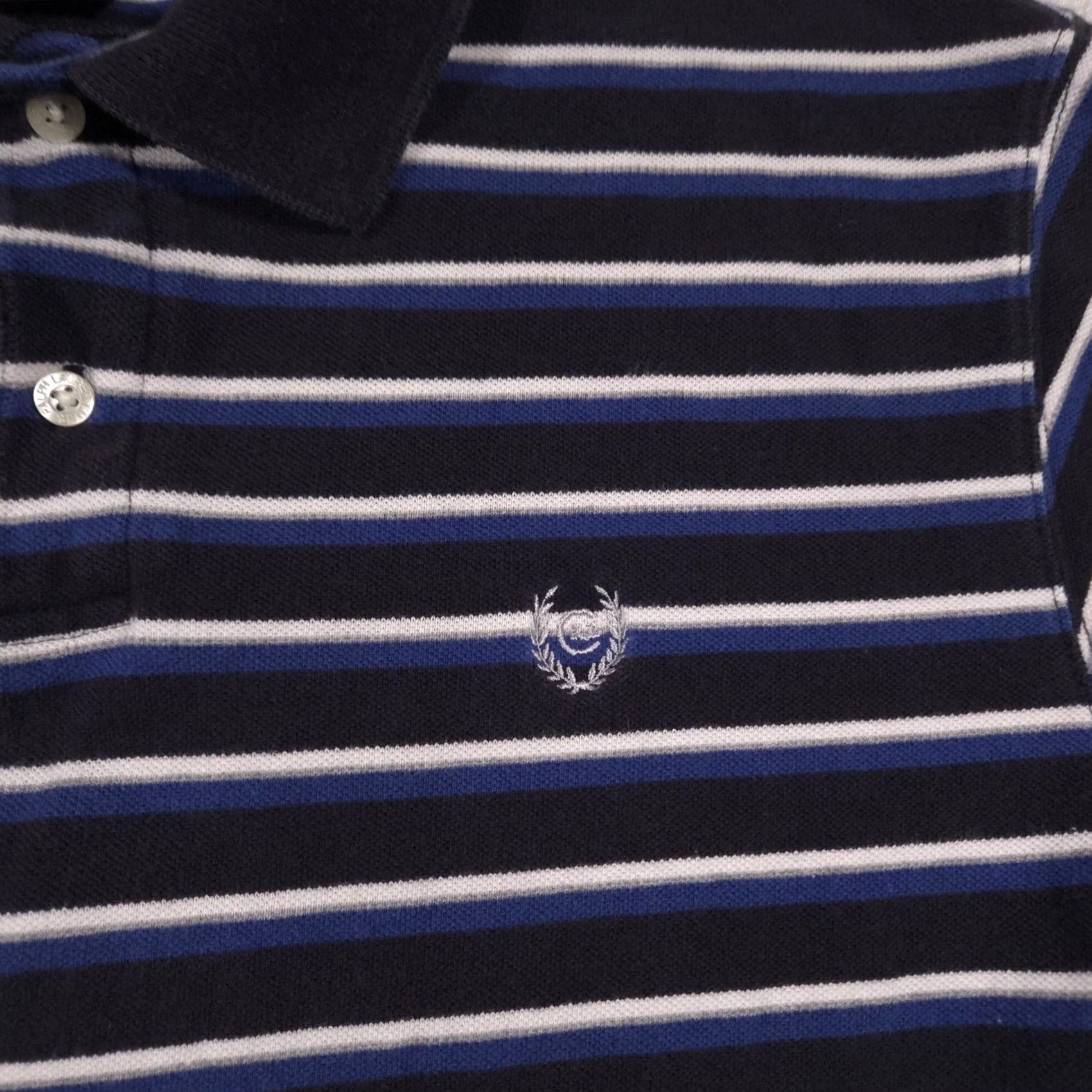 Chaps Chaps Ralph Lauren Polo Shirt Mens XL Navy Blue Striped Cotton Knit Shirt Size US XL / EU 56 / 4 - 4 Thumbnail