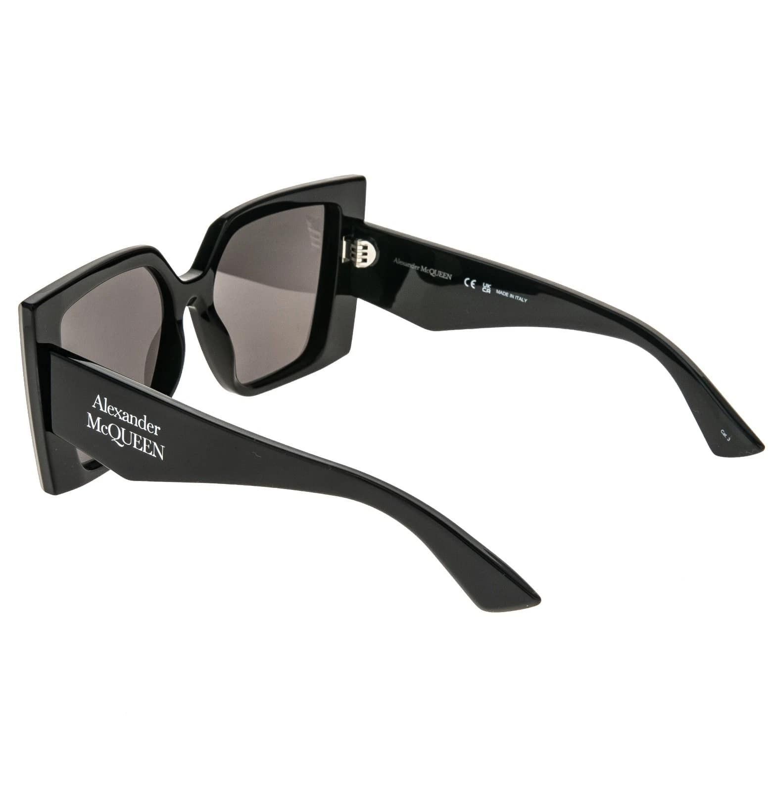 Alexander McQueen ALEXANDER MCQUEEN AM0467S 0467 Black Angular Sunglasses 001 Size ONE SIZE - 3 Thumbnail