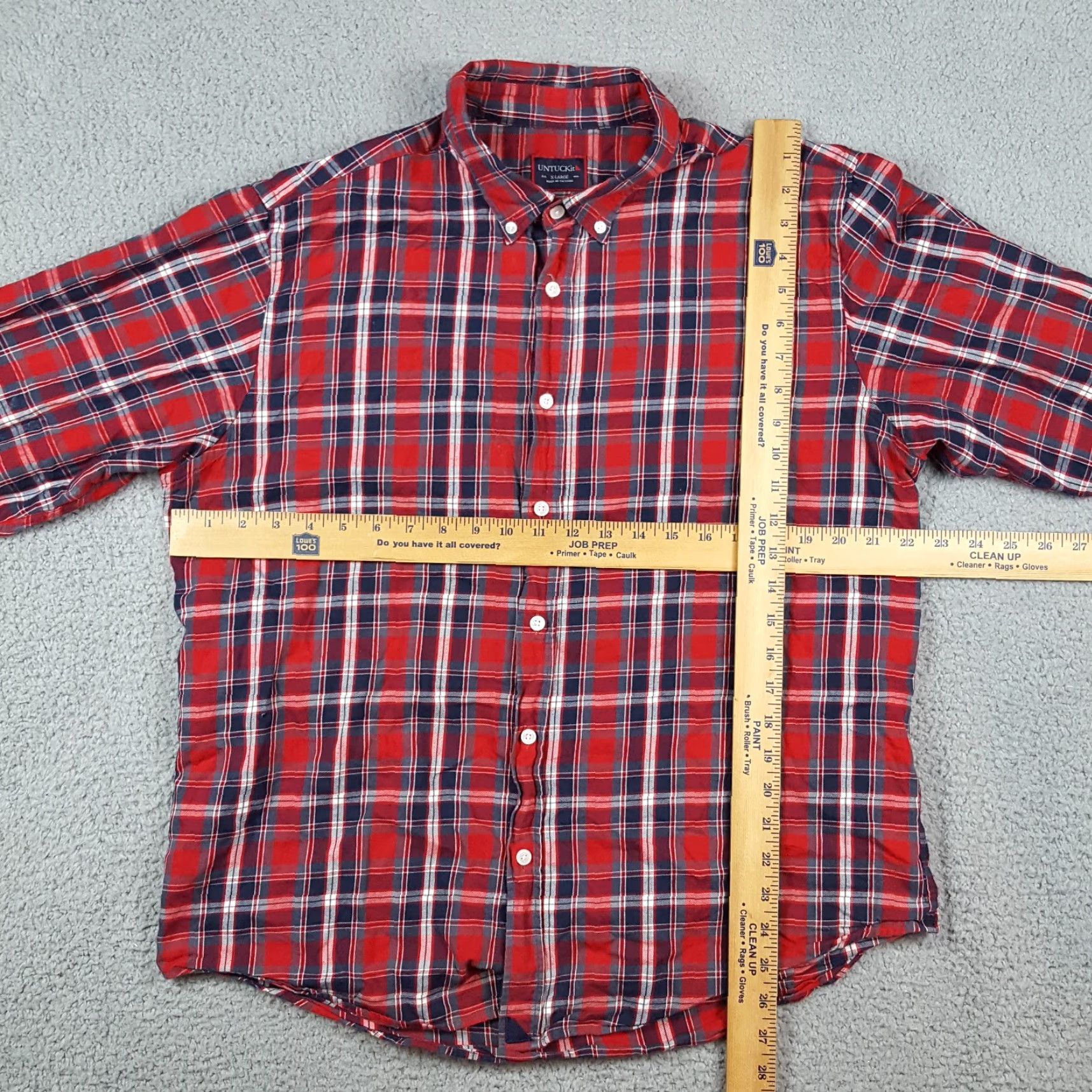 UNTUCKit VINTAGE UNTUCKit Red Plaid Flannel Shirt Men’s XL Button Up Collared Lumberjack 90s Casual Western Size US XL / EU 56 / 4 - 7 Thumbnail