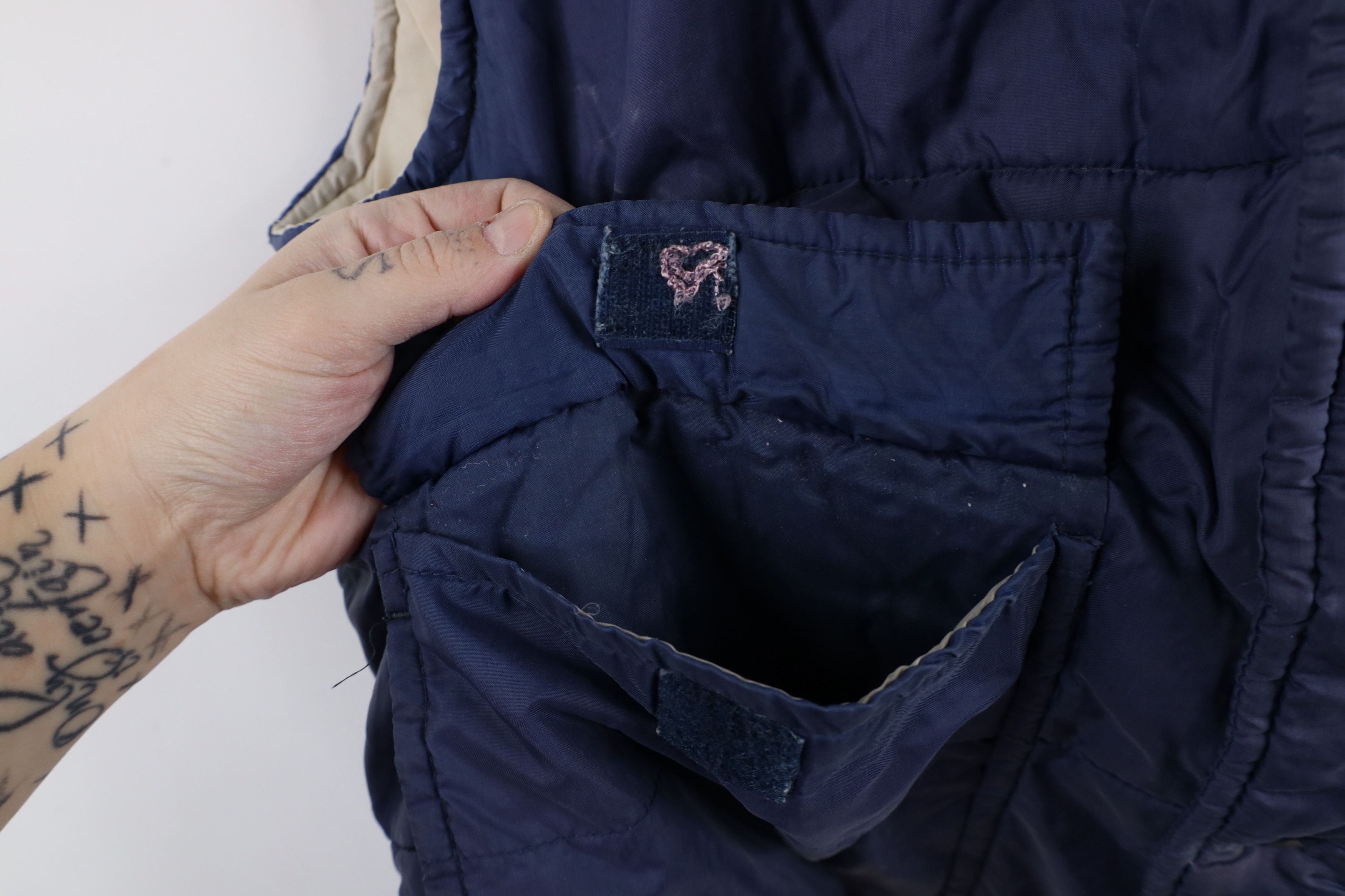 Vintage Vintage 70s Streetwear Button Puffer Vest Jacket Blue Size US M / EU 48-50 / 2 - 7 Thumbnail