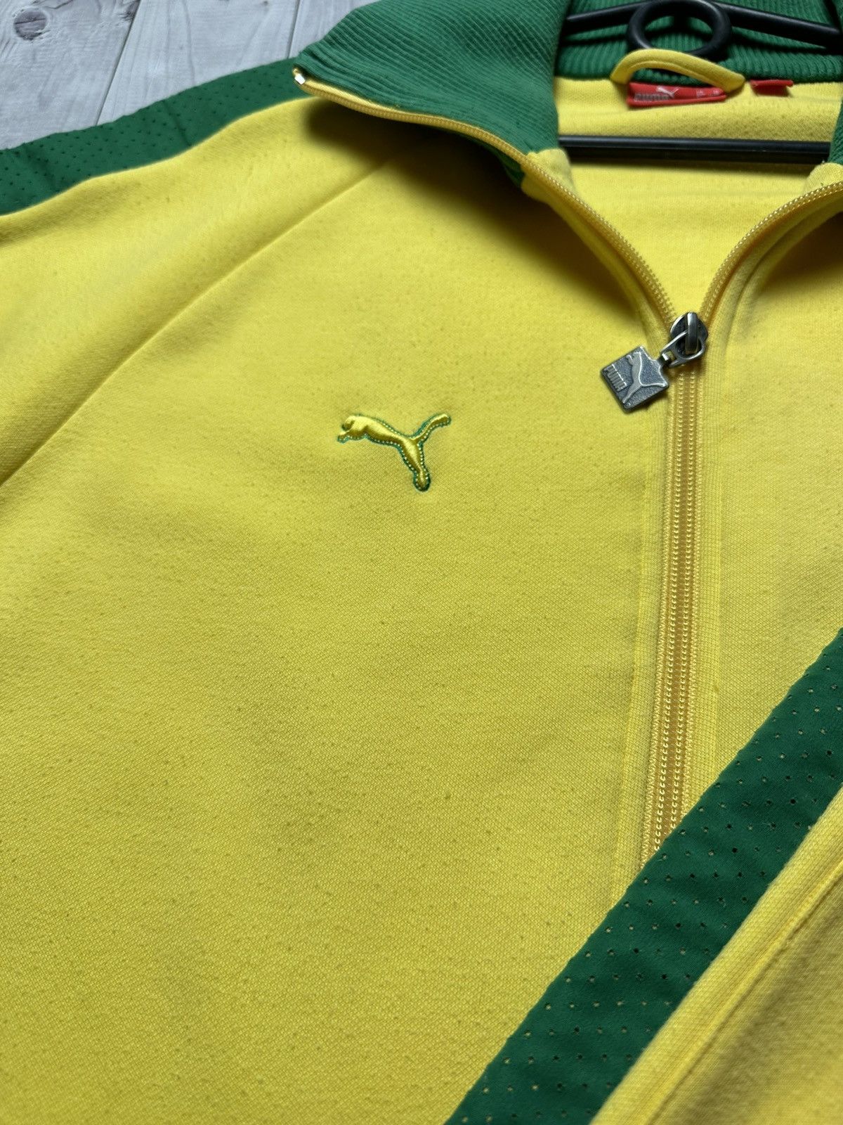 Vintage Vintage Brazil 10 Pele Puma soccer jacket yellow size XL | Grailed