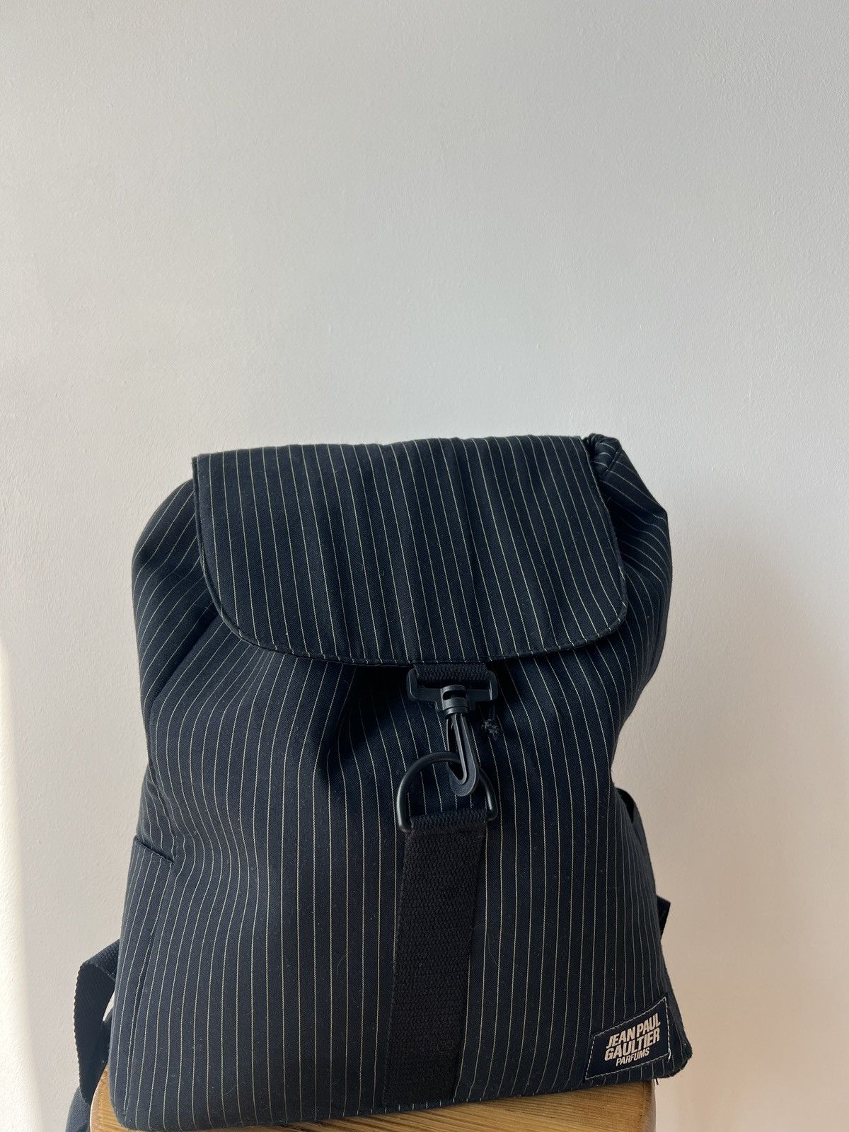 Jean Paul Gaultier Jean Paul Gaultier Parfums Black Pinstripe Backpack Size ONE SIZE - 3 Thumbnail