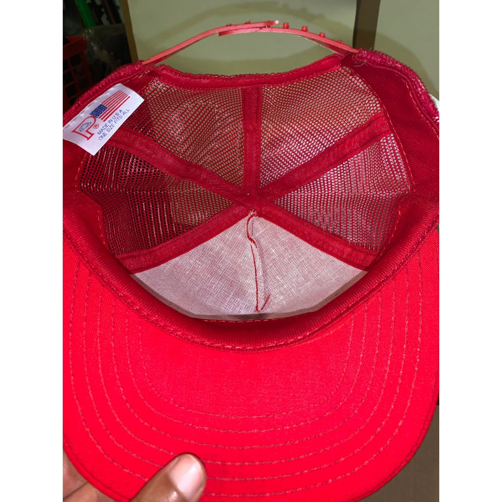 Other × Vintage Vtg Shell Pipe Line Trucker Hat Red Made In USA Petroliana Size ONE SIZE - 5 Thumbnail