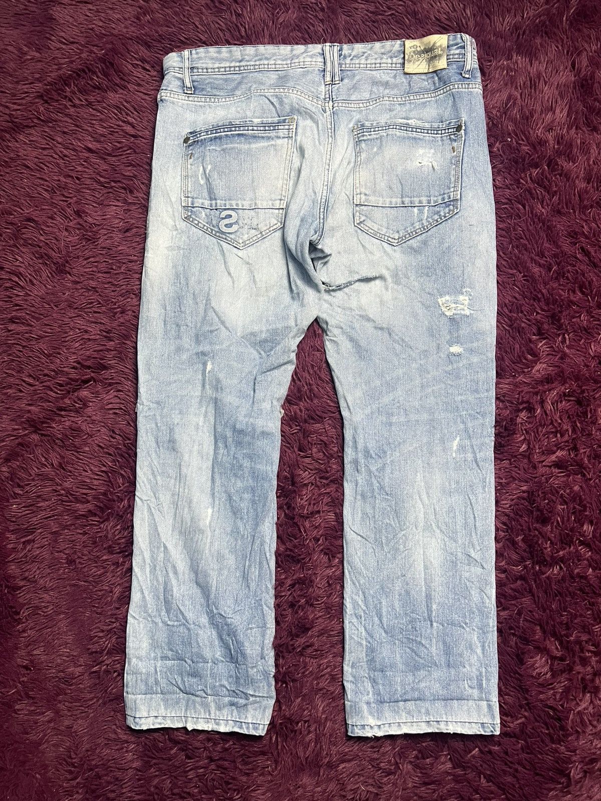 Desigual Desigual Men's Distressed Denim Jeans (47) Size US 38 / EU 54 - 2 Thumbnail