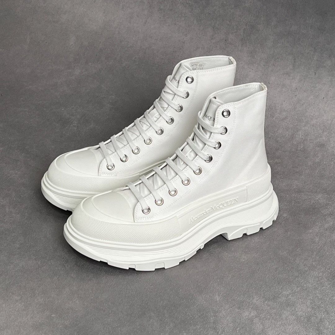Alexander McQueen Alexander McQueen Casual White Hitop Sneakers 6 Men Size US 6 / EU 39 - 1 Thumbnail