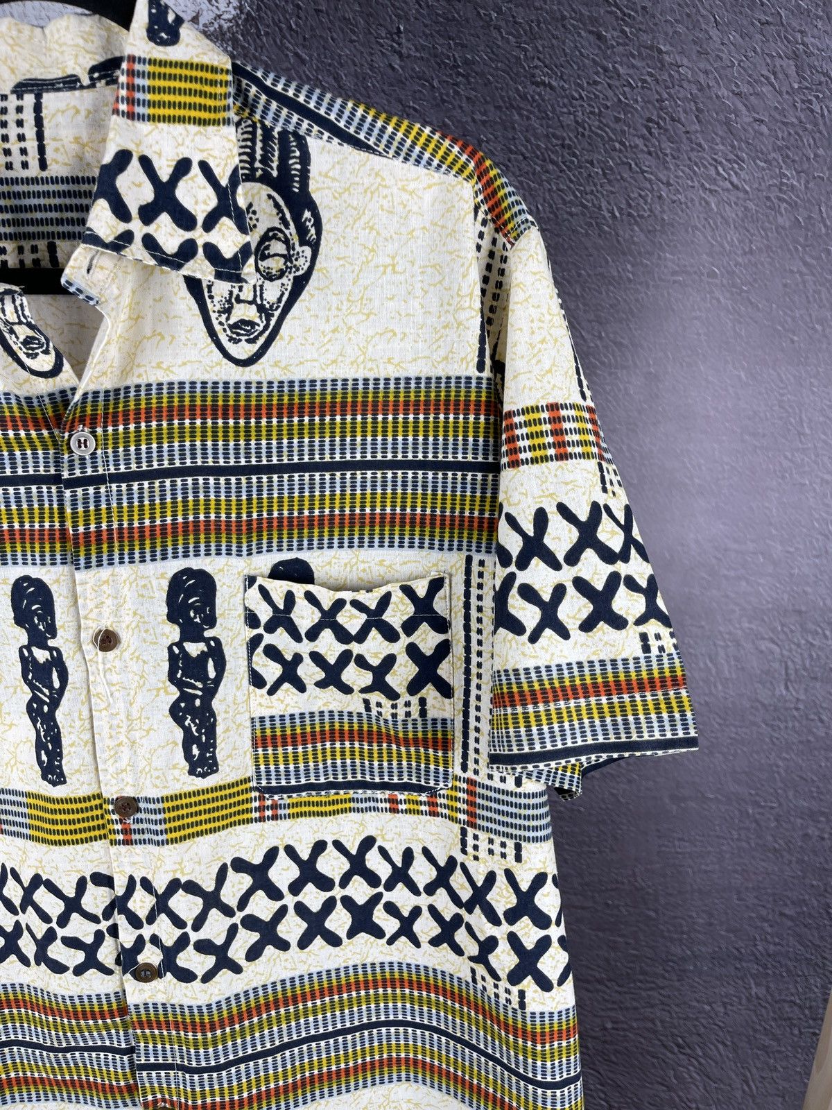 Vintage Vintage Egyptian Pharaoh pattern ss shirt Hawaiian Size US L / EU 52-54 / 3 - 8 Thumbnail