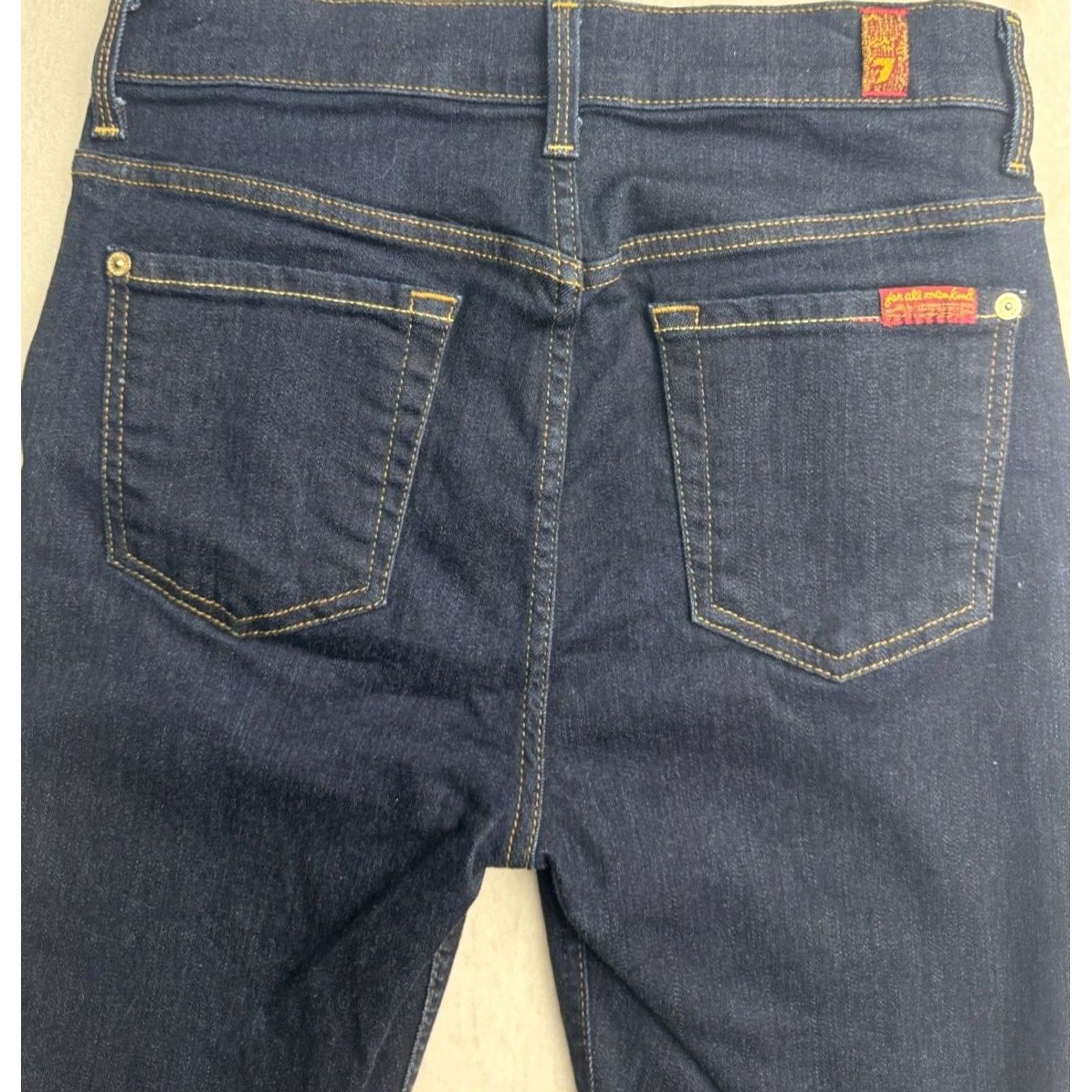 7 For All Mankind 7 For All Mankind The High Waist Ankle Skinny Denim Womens 26 Blue Dark Wash Jeans Slim 90s Bohemian MENSWOMENS Size ONE SIZE - 6 Thumbnail
