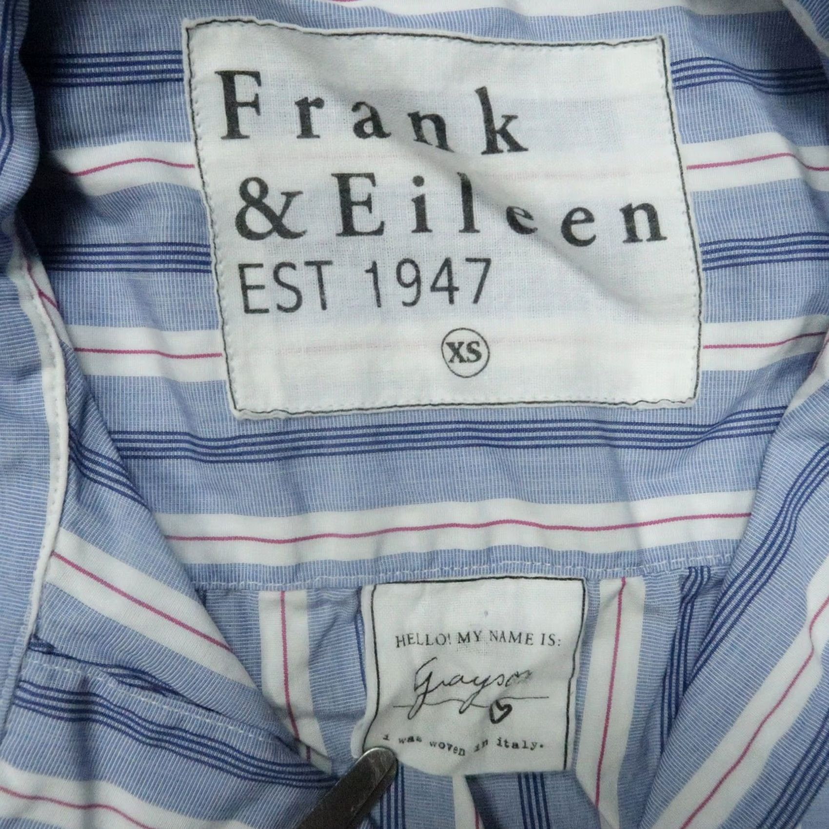 Frank & Eileen Frank & Eileen Shirt Womens XS Blue Stripe Long Sleeve Button Up VINTAGE? No, not vintage. Size XS / US 0-2 / IT 36-38 - 3 Thumbnail