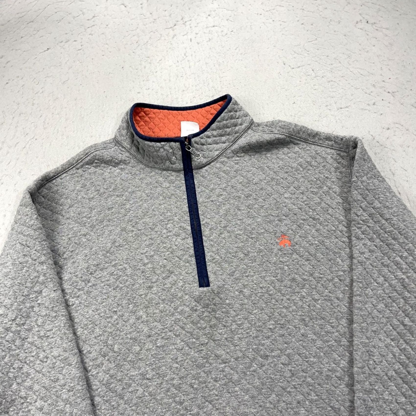Brooks Brothers Brooks Brothers Sweatshirt Mens 3XL Gray Quilted Half Zip Diamond Pullover Size US XXL / EU 58 / 5 - 3 Thumbnail