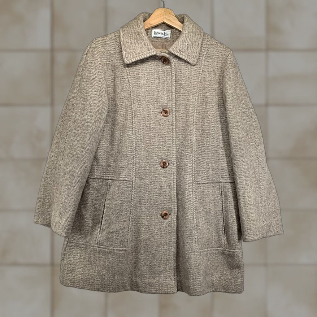 Vintage VINTAGE Herman Kay Coat Woman Pea Coat Wool Beige 80% wool 20% Nylon 43x32 Size M / US 6-8 / IT 42-44 - 1 Thumbnail