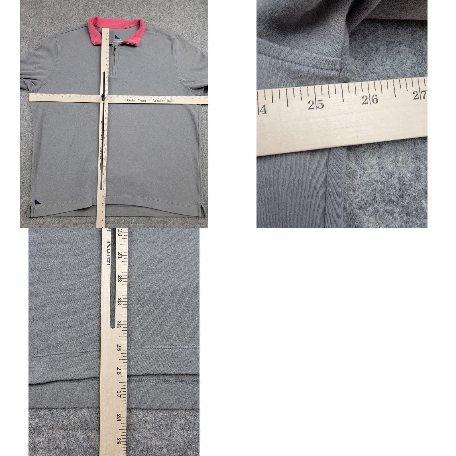 UNTUCKit UNTUCKit Pullover Mens XL Gray 1/4 Zip Mock Neck Long Sleeve Knit Logo Embroidered Collar Size US XL / EU 56 / 4 - 8 Thumbnail