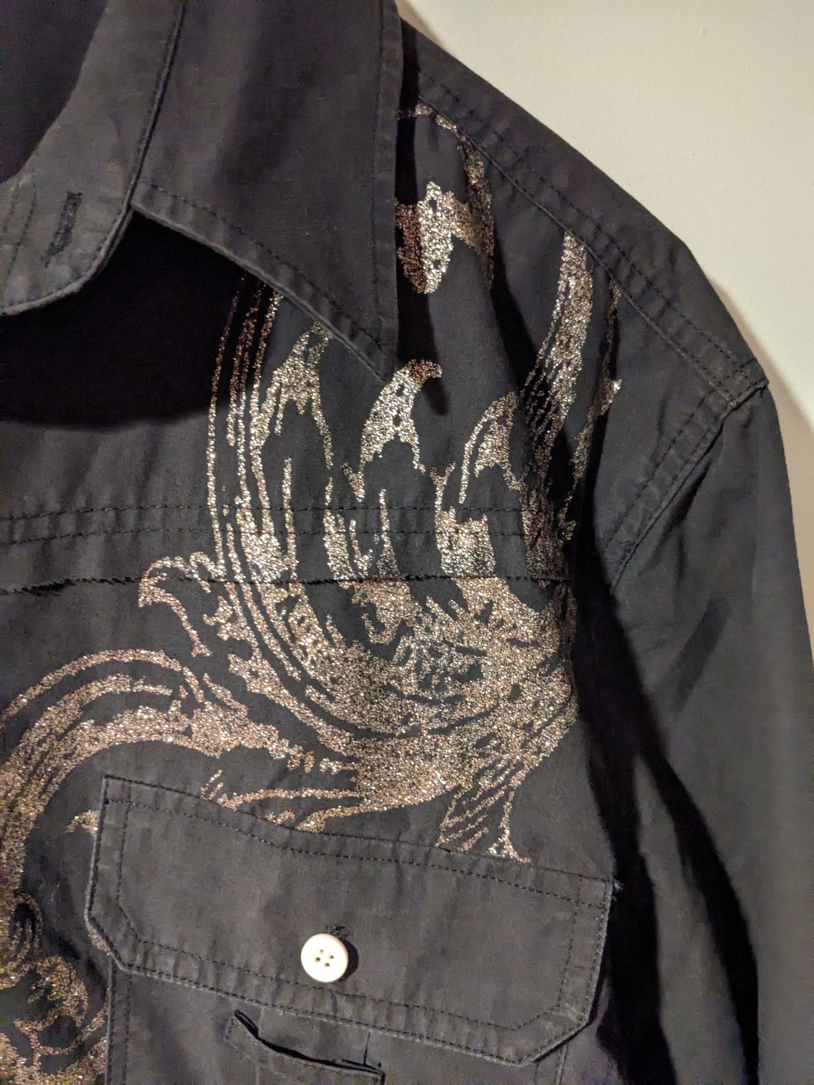 Affliction × Vintage Vintage Y2K Royal Army Affliction Inspired Button Up Shirt Size US XXL / EU 58 / 5 - 5 Thumbnail