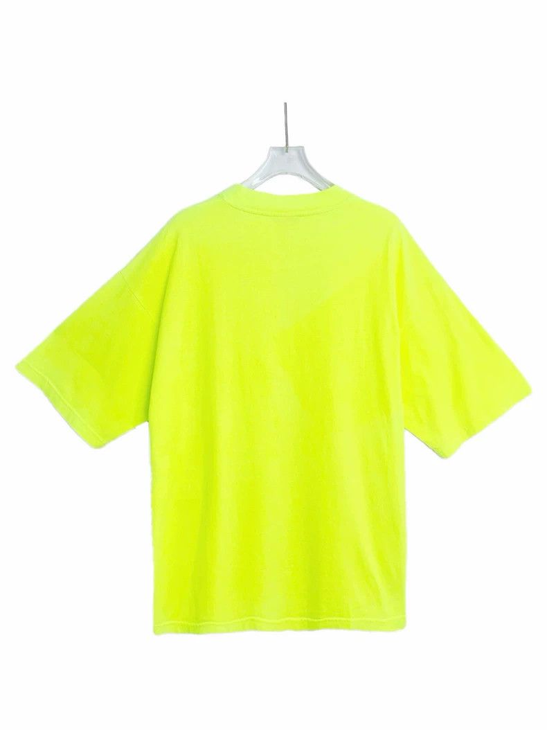 Balenciaga Balenciaga Neon Green Logo Letter Embroidered Crewneck Sho Size US M / EU 48-50 / 2 - 2 Thumbnail