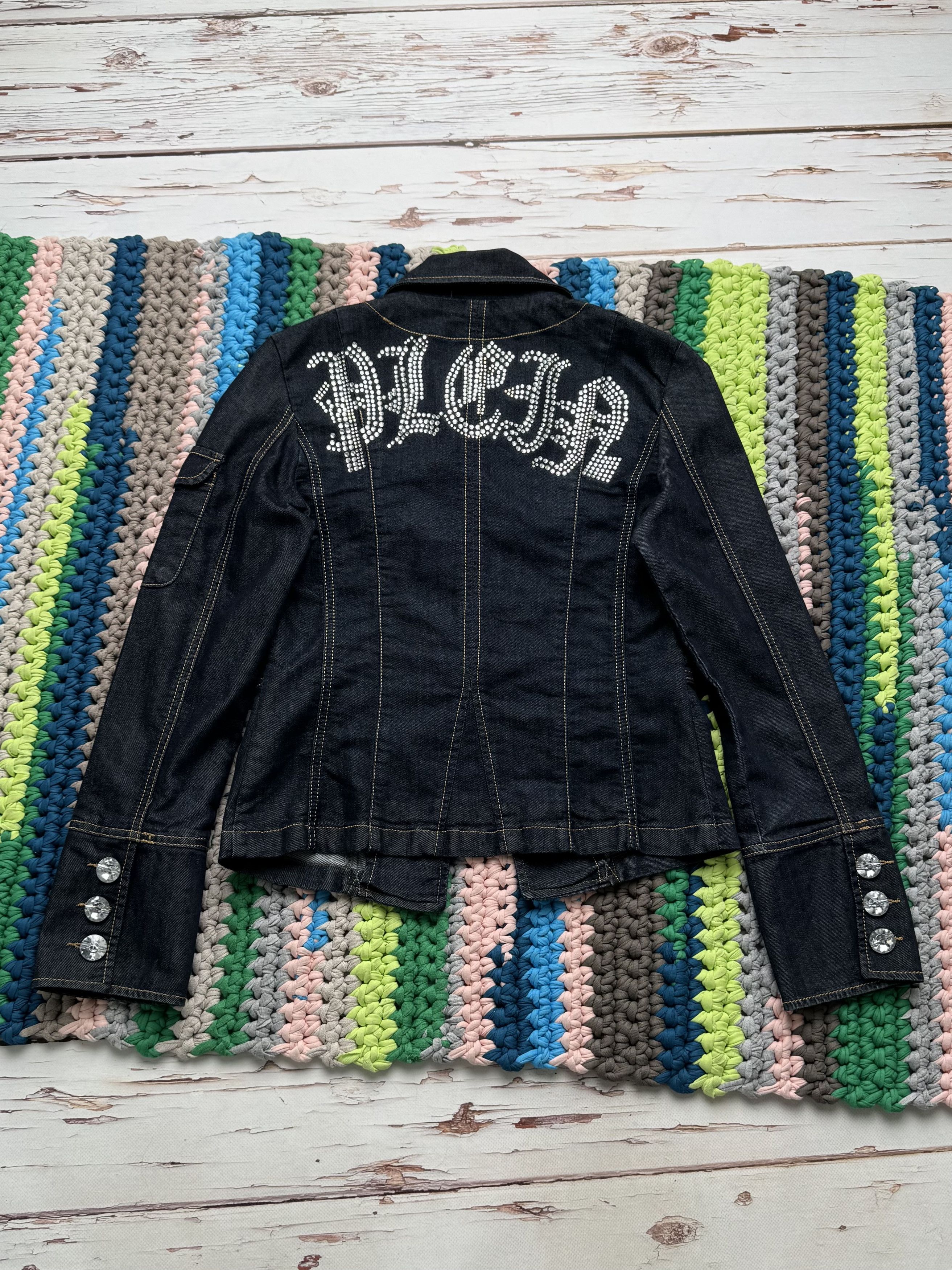 Philipp Plein Philipp Plein Vintage Denim Jacket Fitted Wash Stretch Y2K Size S / US 4 / IT 40 - 13 Thumbnail