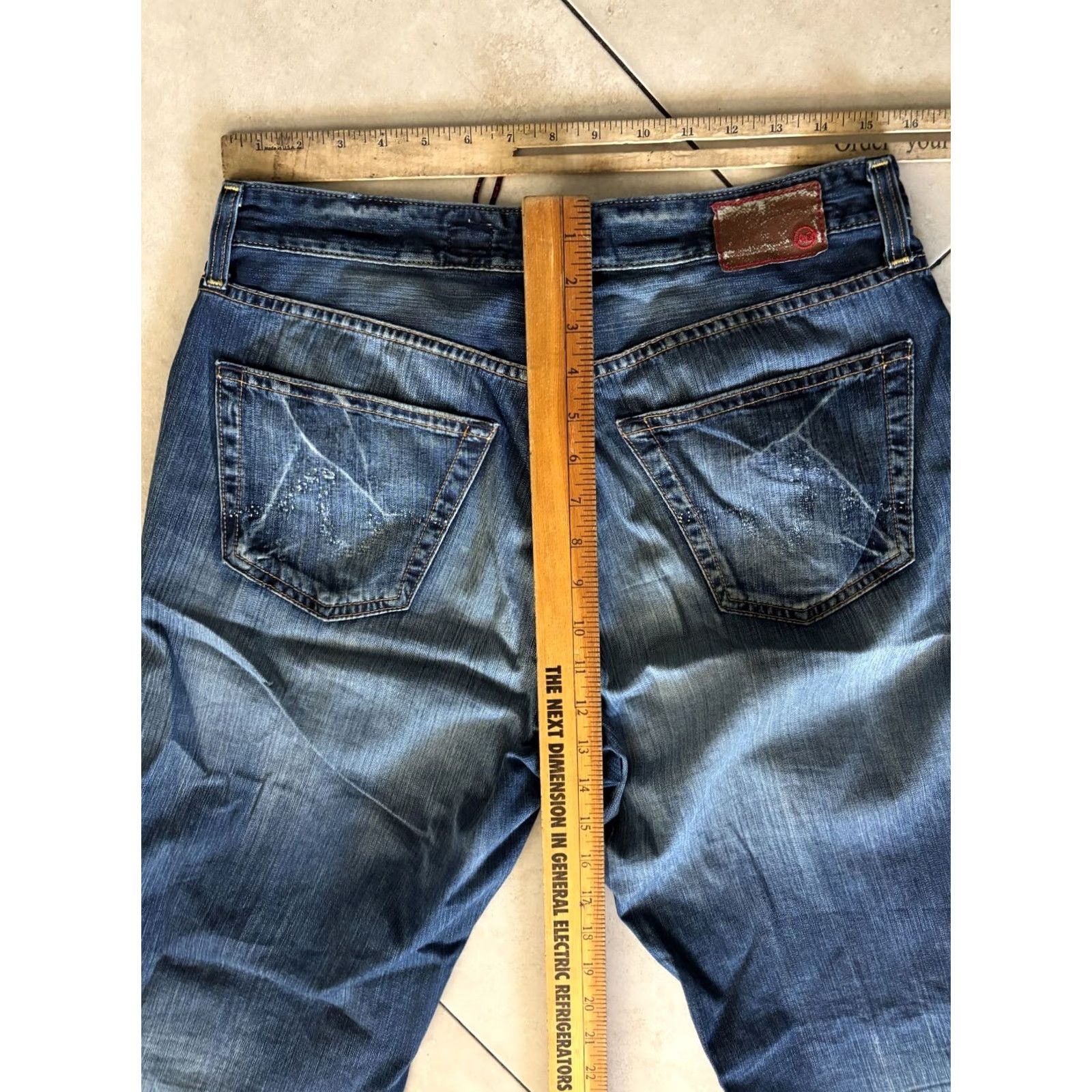 Vintage AG Adriano Goldschmied The Symbol Jeans Size 34/34 Button Fly Vintage Mens Blue 100% Cotton Denim Jeans Relaxed USA Size US 34 / EU 50 - 5 Thumbnail