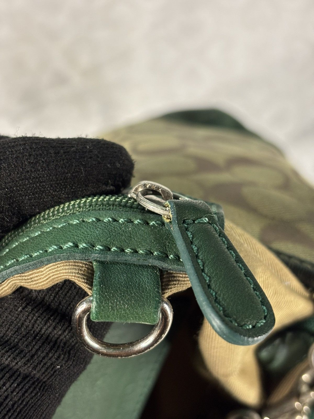 Coach (over used) Coach Green Suede Leather Sling Bag Size ONE SIZE - 11 Thumbnail