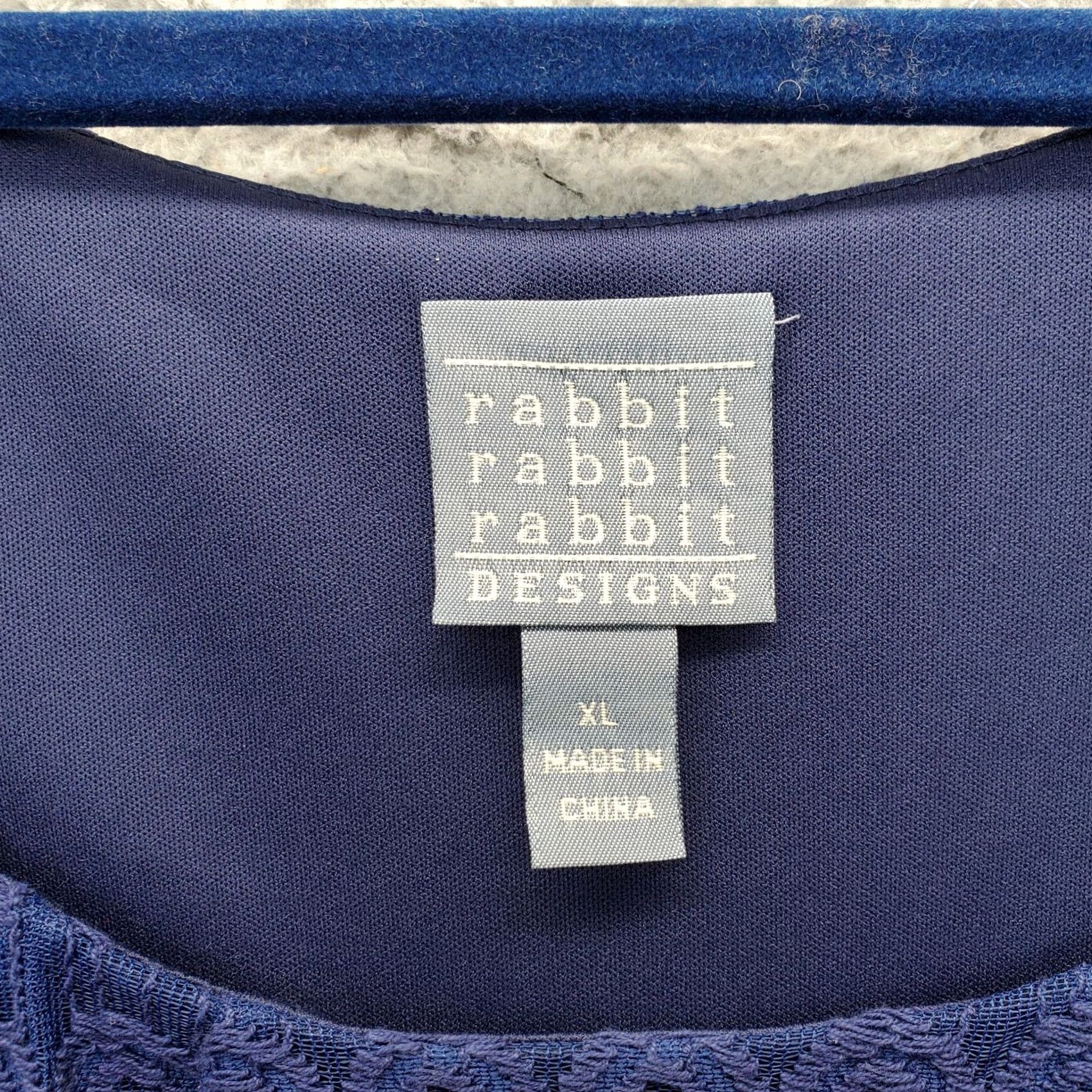 Vintage Rabbit Design Sheath Dress Womens XL Navy Lace Cotton Lined 3/4 Sleeve Round Neck Size XL / US 12-14 / IT 48-50 - 3 Thumbnail