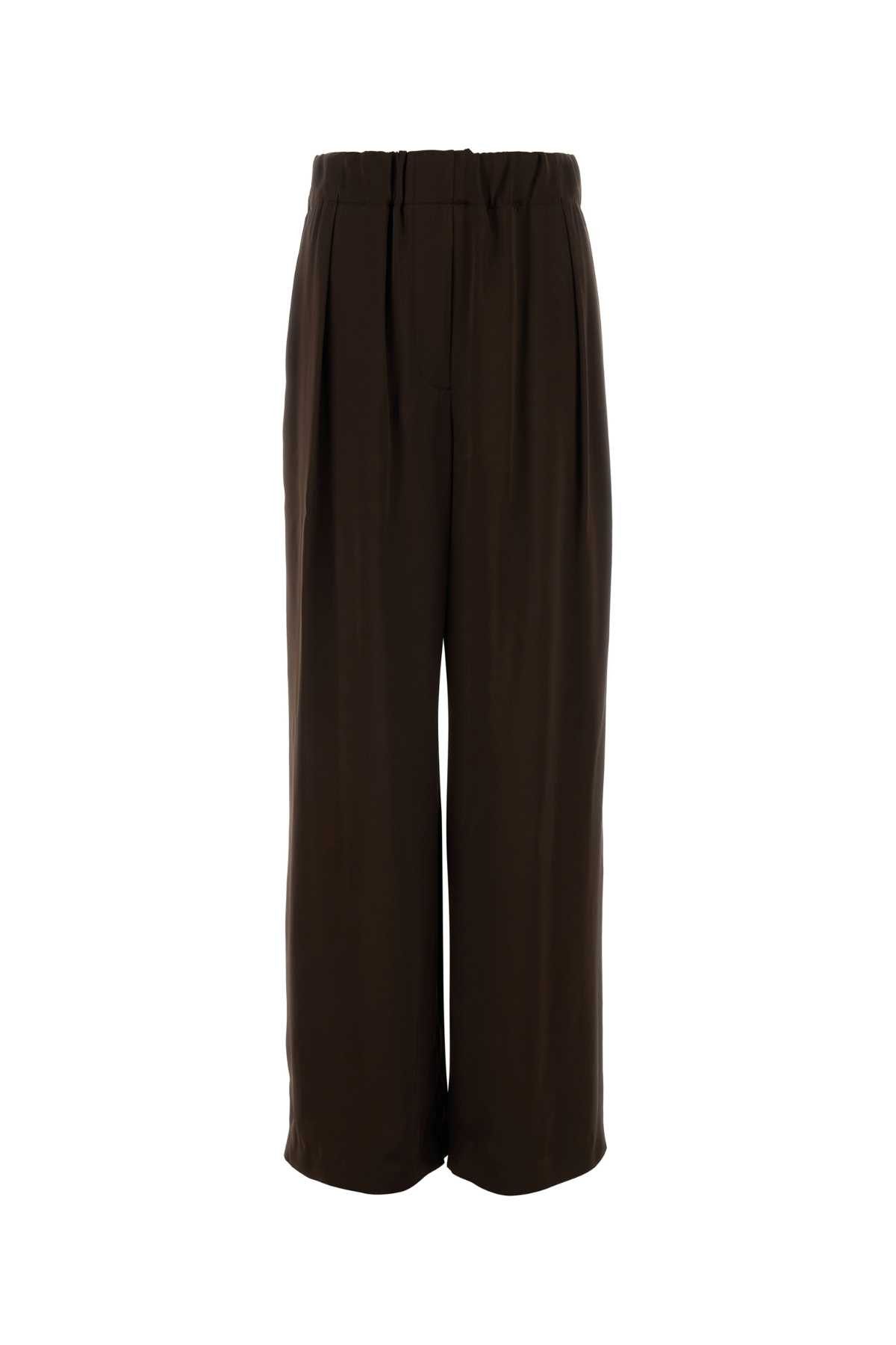 Jil Sander Chocolate Satin Wide-Leg Pant Size 26" / US 2 / IT 38 - 1 Thumbnail