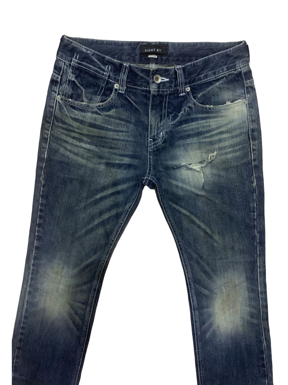 If Six Was Nine × Japanese Brand × Le Grande Bleu (L.G.B.) Vintage Japanese Eight By Distress Jeans Size US 29 - 4 Thumbnail