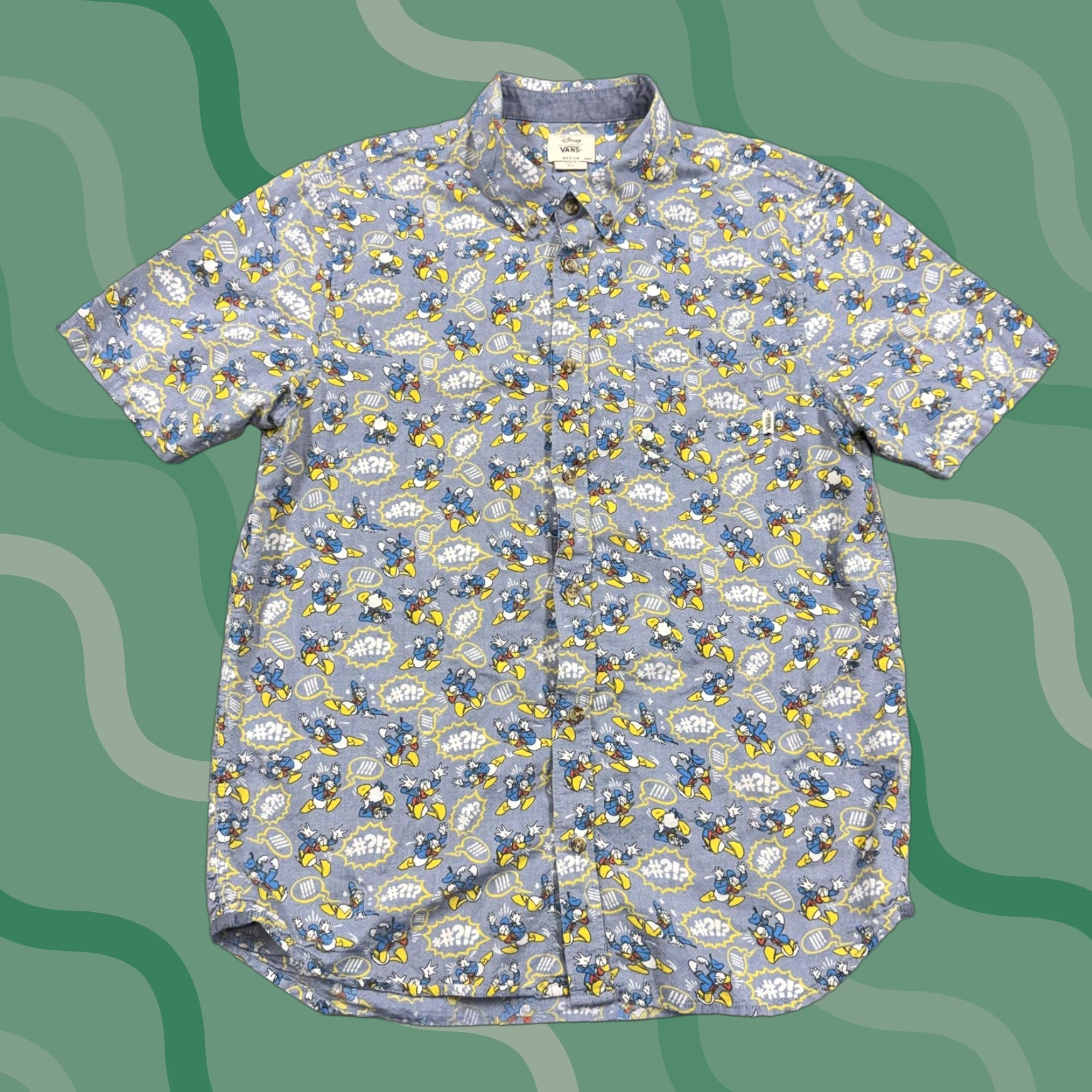 Vans Vans Shirt Mens Medium Blue Donald Duck Disney Print Short Sleeve Button Casual Size US M / EU 48-50 / 2 - 1 Thumbnail